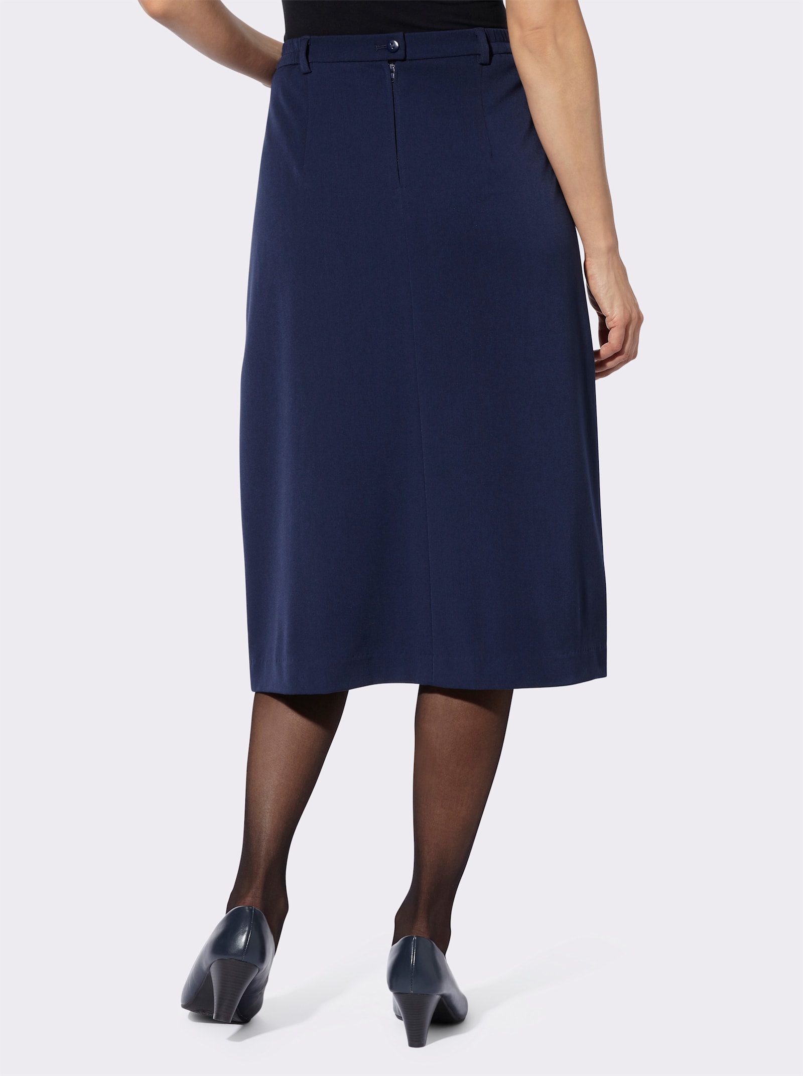 Plooirok met wooltouch-effect - marine