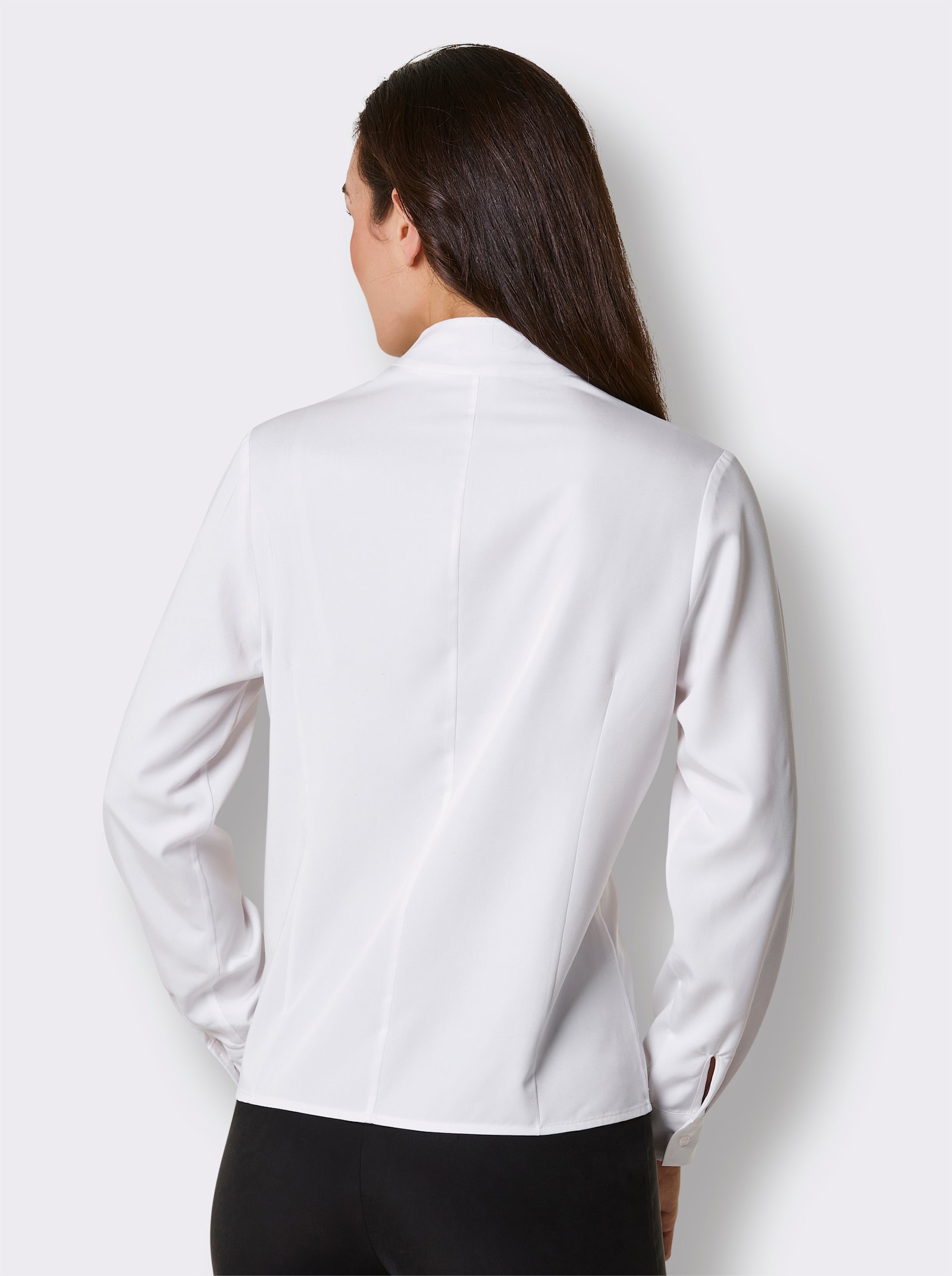 CREATION L PREMIUM Langarm-Bluse mit Glitzersteinchen - ecru