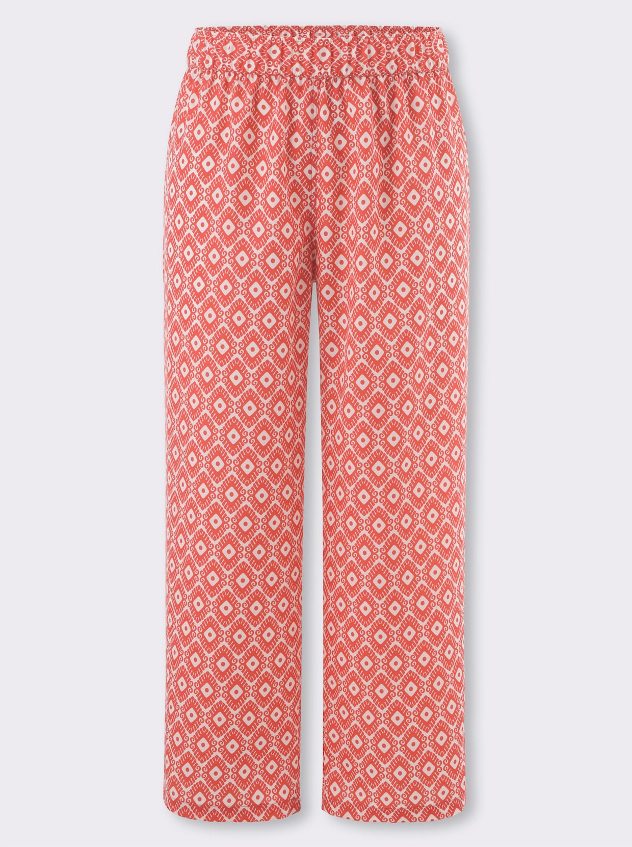 7/8-broek - ecru/langoustine bedrukt