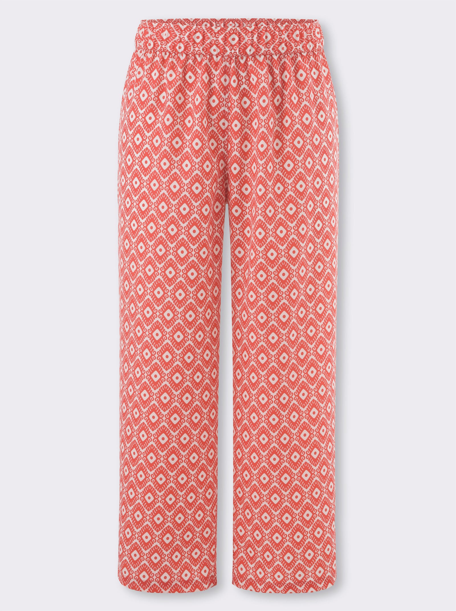 7/8-Hose in weiter Form - ecru-hummer-bedruckt