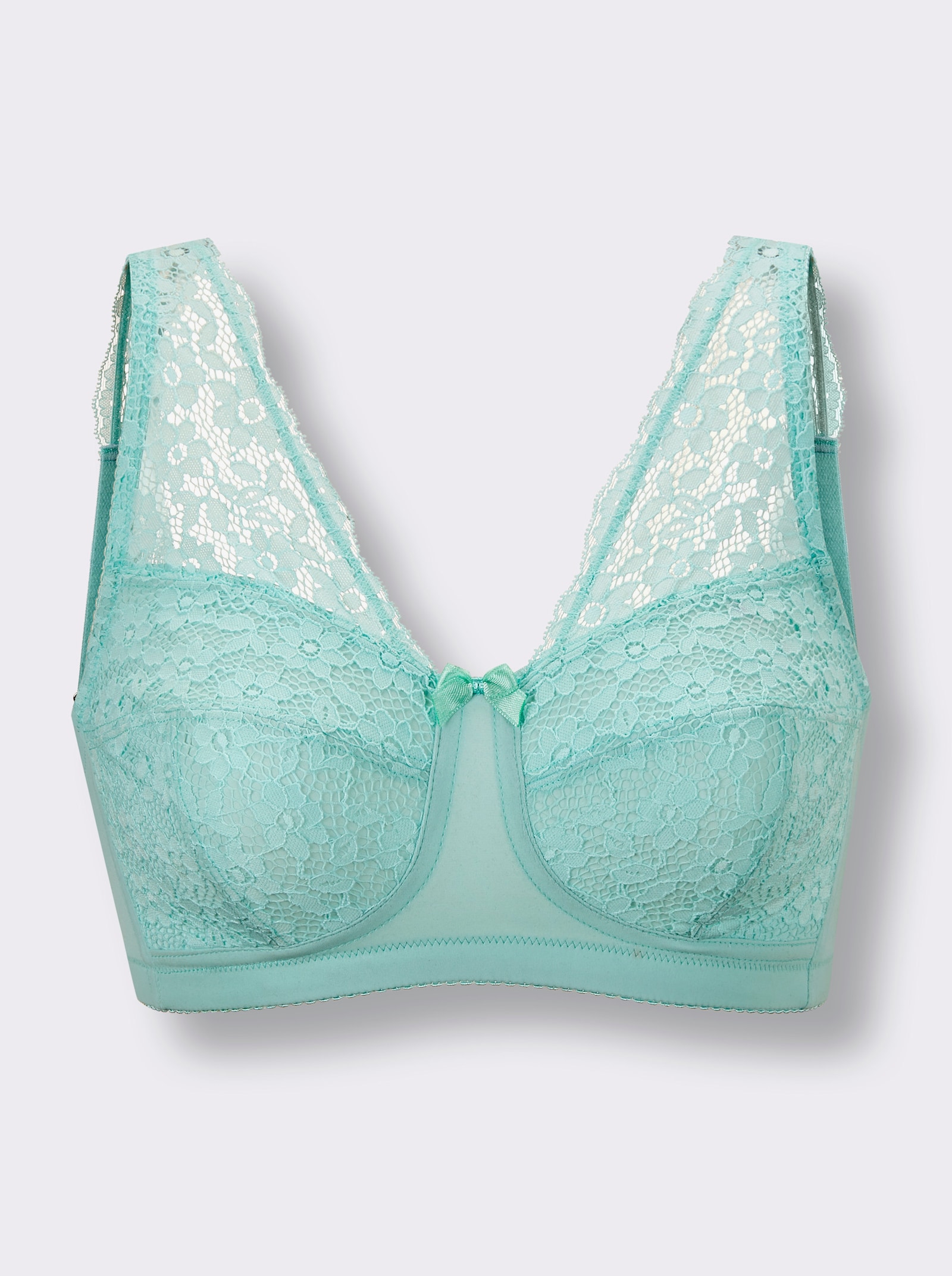 wäschepur BH ohne Bügel mit Spitze überzogen - mint