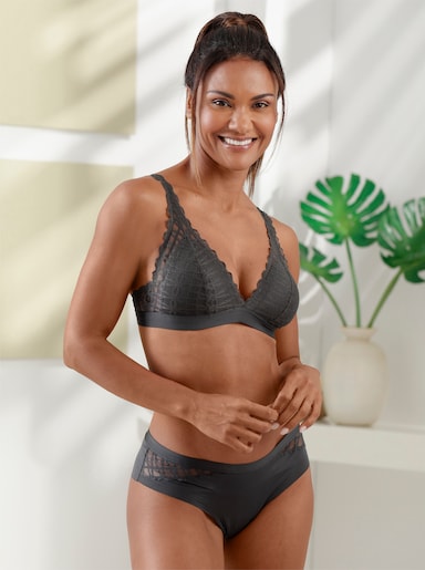 Hüftslip mit Spitze - anthrazit