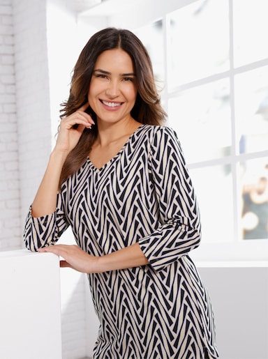 3/4-Arm-Shirt - beige-bedruckt