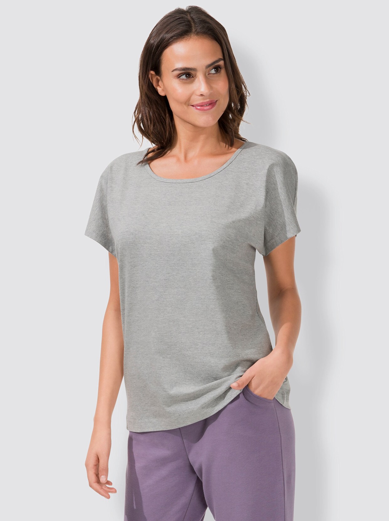 feel good T-shirts - gris + gris à pois