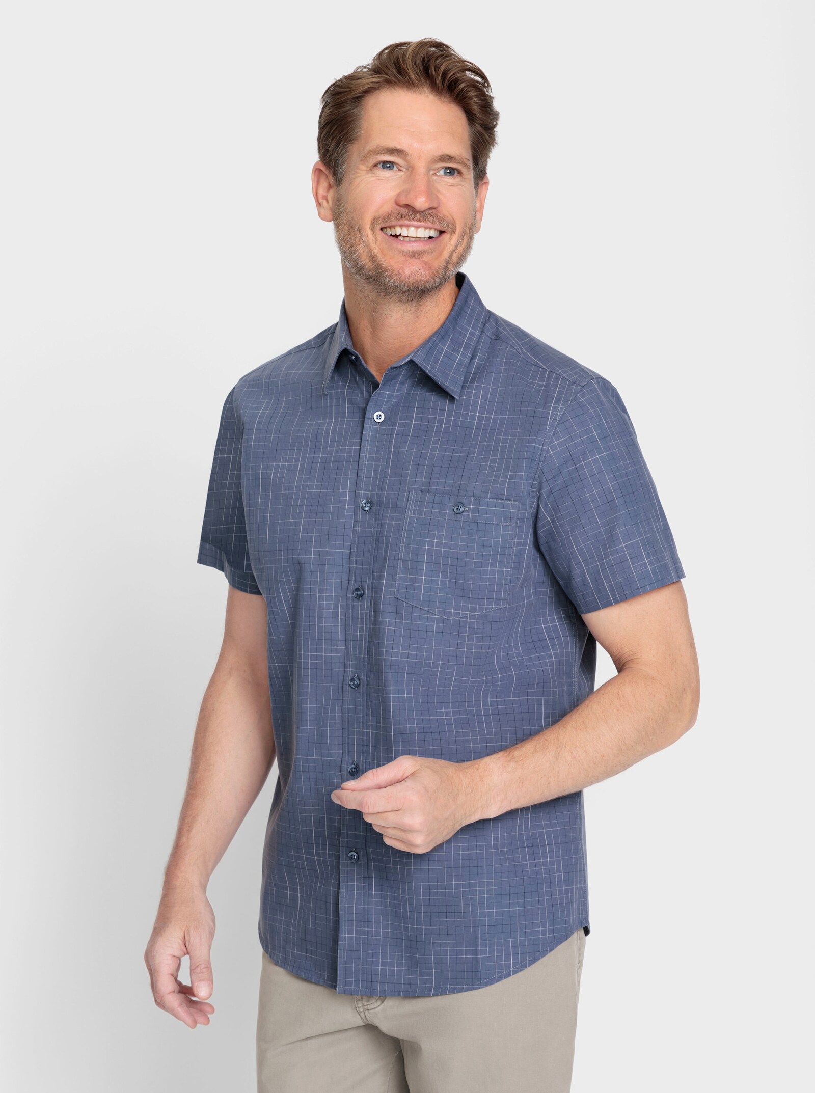 Catamaran Kurzarm-Hemd - rauchblau