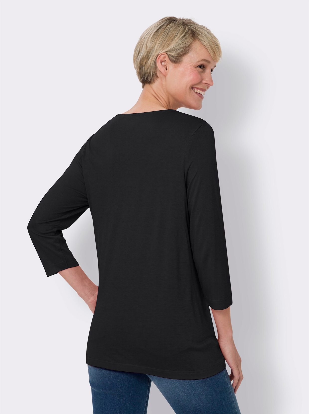 3/4-Arm-Shirt - schwarz