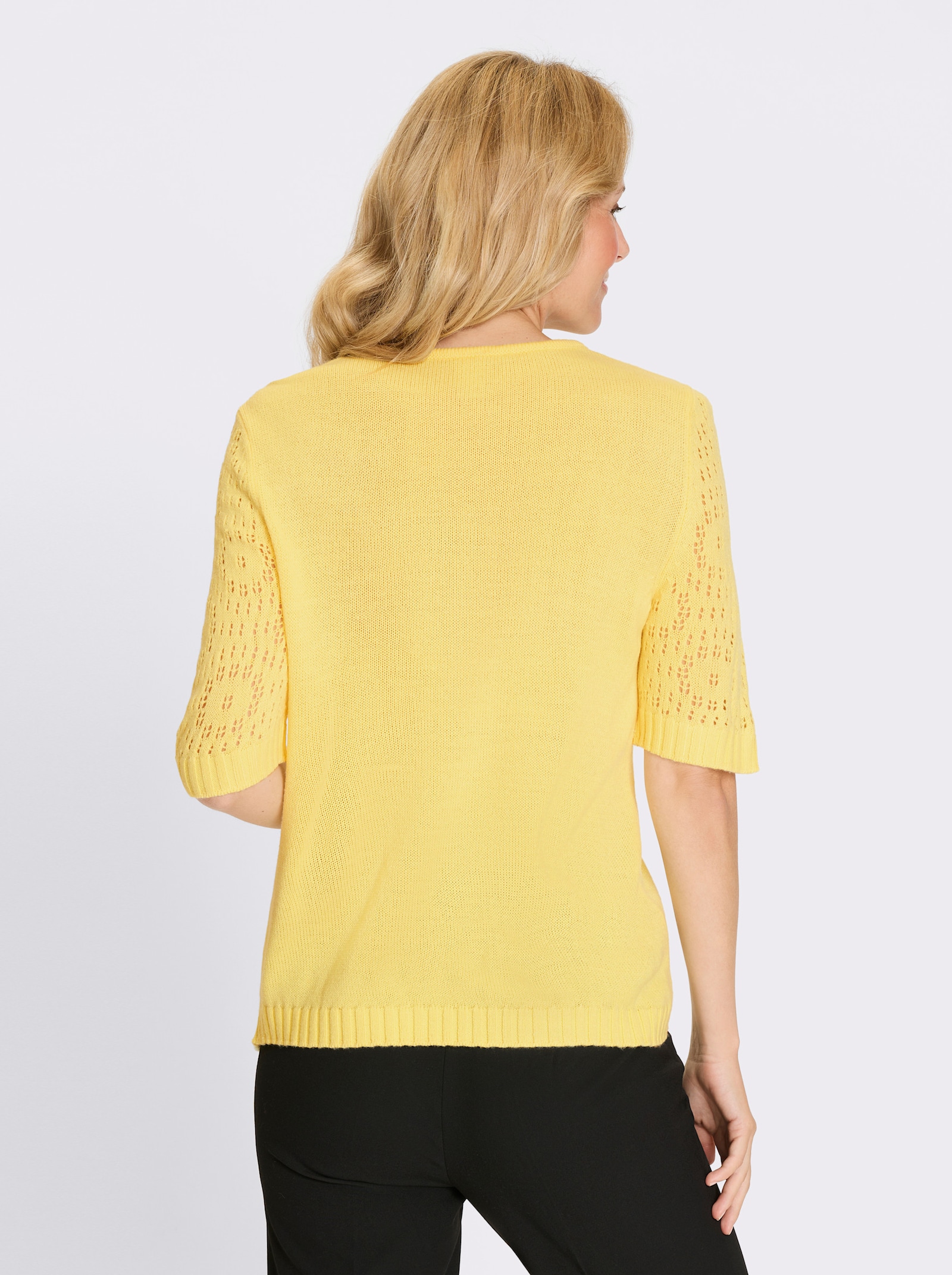 Pullover mit halblangen Ärmeln - zitrone
