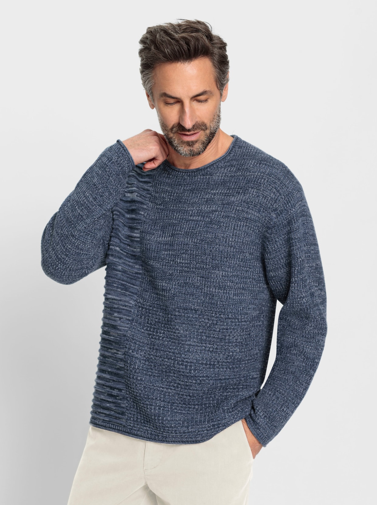 Marco Donati Pullover - rookblauw gemêleerd