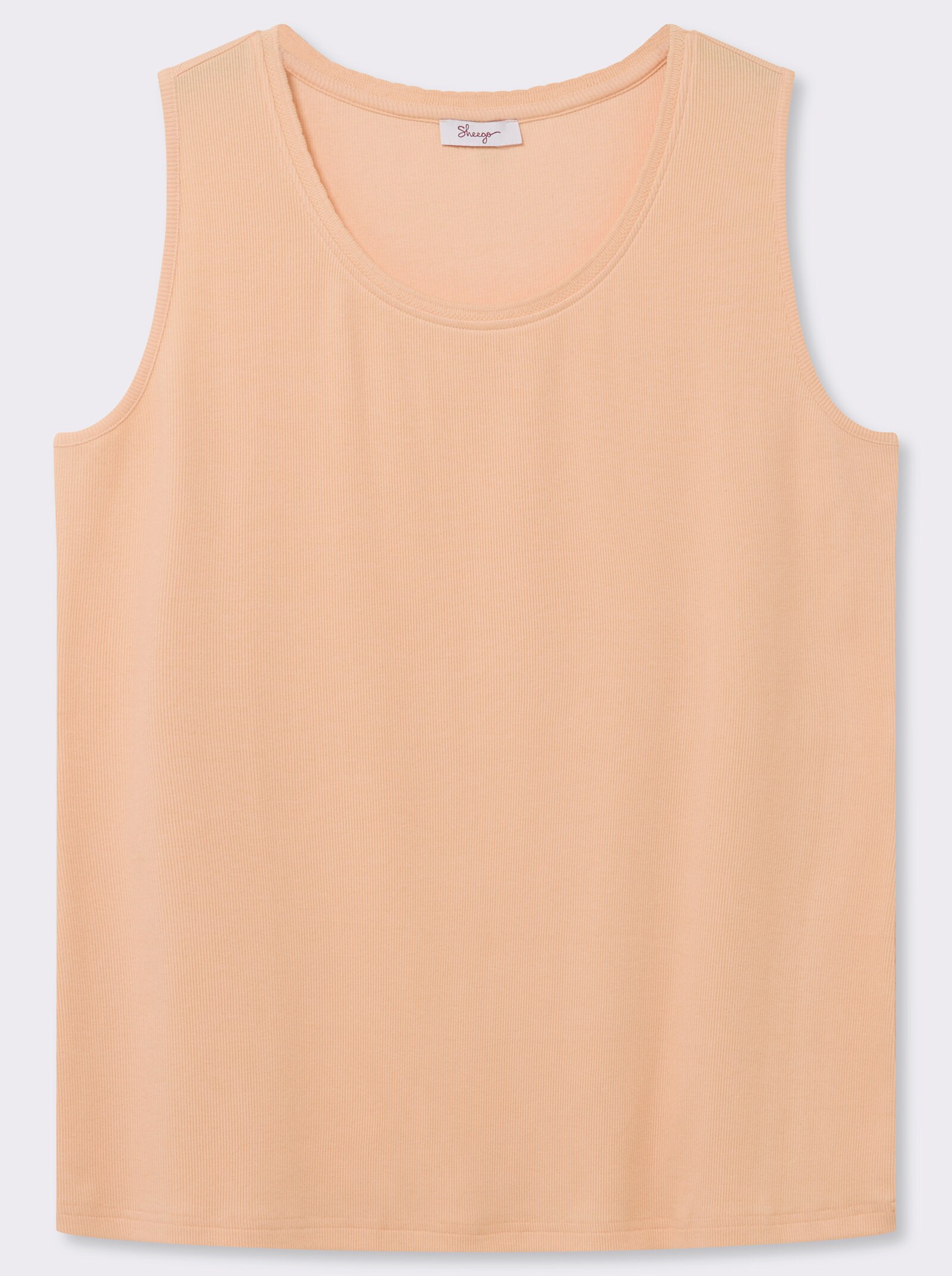 sheego Tanktop mit Ajourtape am Ausschnitt - apricot