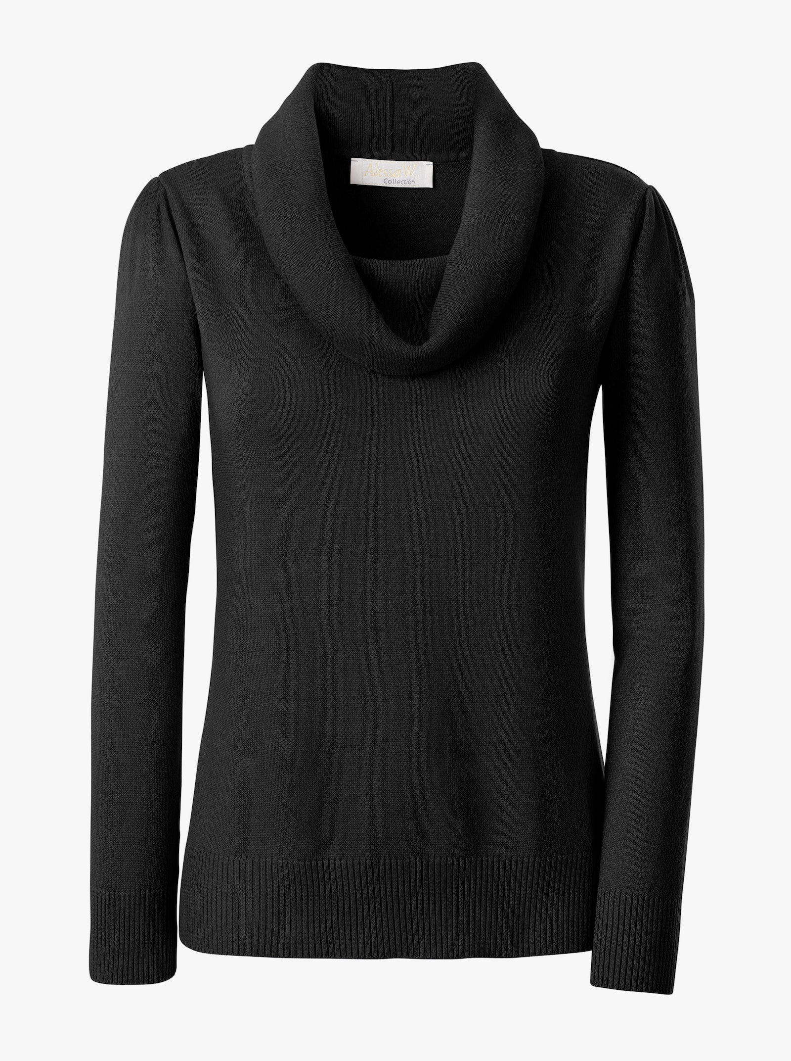 Wasserfallpullover im Baumwoll-Viskose-Mix - schwarz