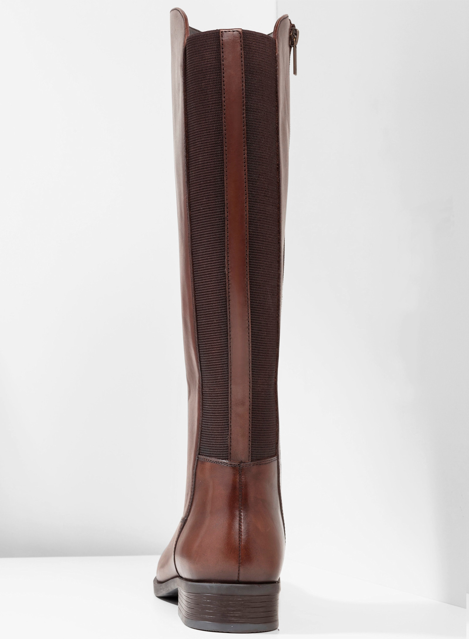 sheego Weitschaftstiefel mit elastischem Einsatz - braun