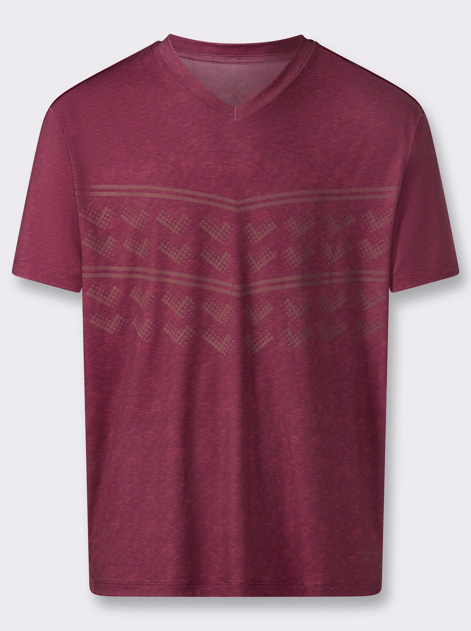 Funktionsshirt mit Seitenschlitzen - dunkelrot-meliert