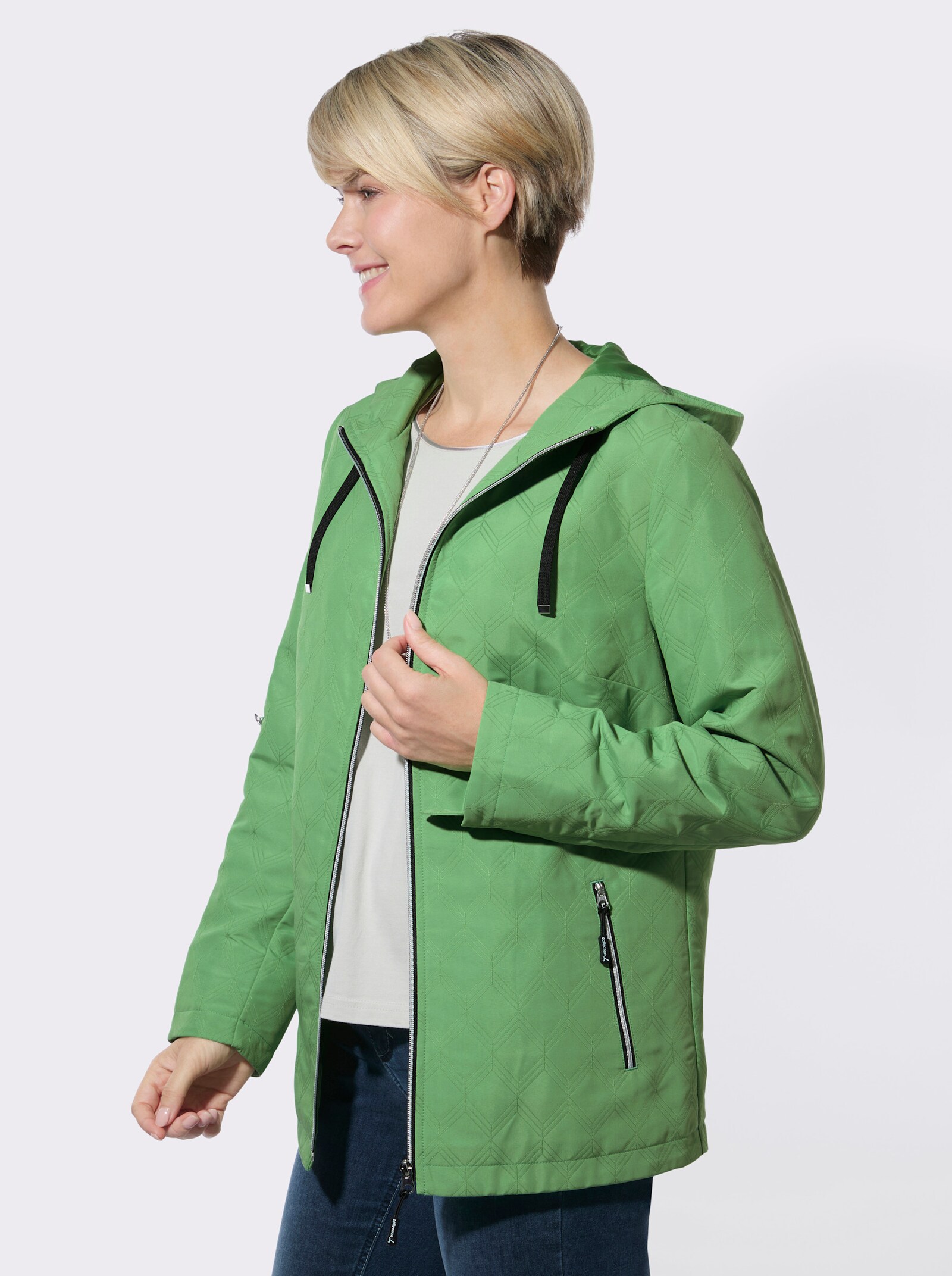 Steppjacke mit Krempelfunktion - apfel