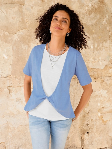 2-in-1-Shirt - himmelblau-ecru