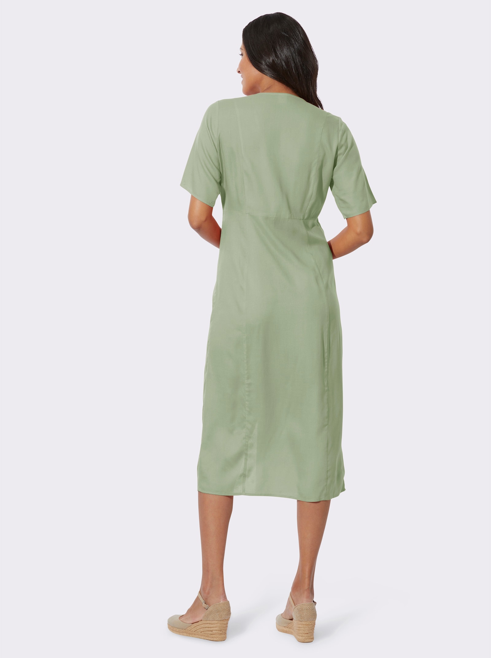 Sommerkleid aus reiner Viskose - eucalyptus