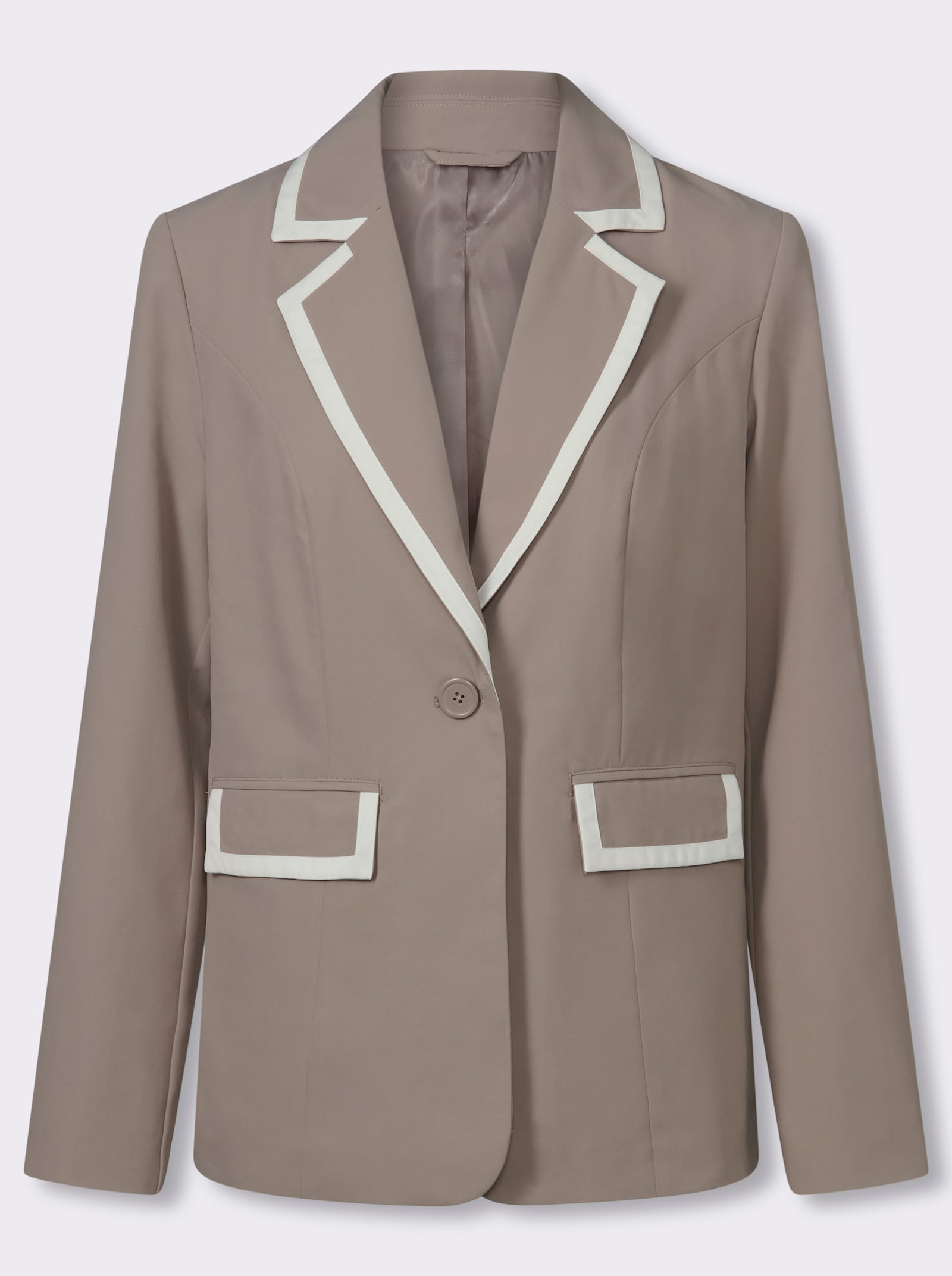 Blazer mit Kontrastdetails - taupe