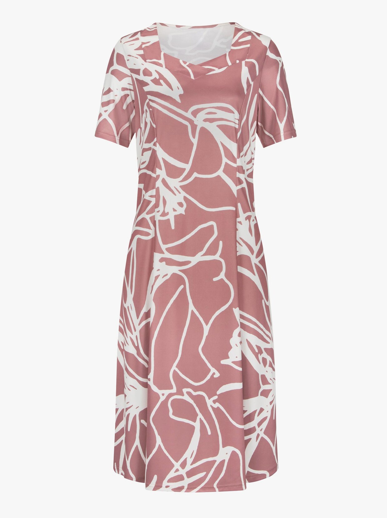 Jersey jurk - rozenhout gedessineerd