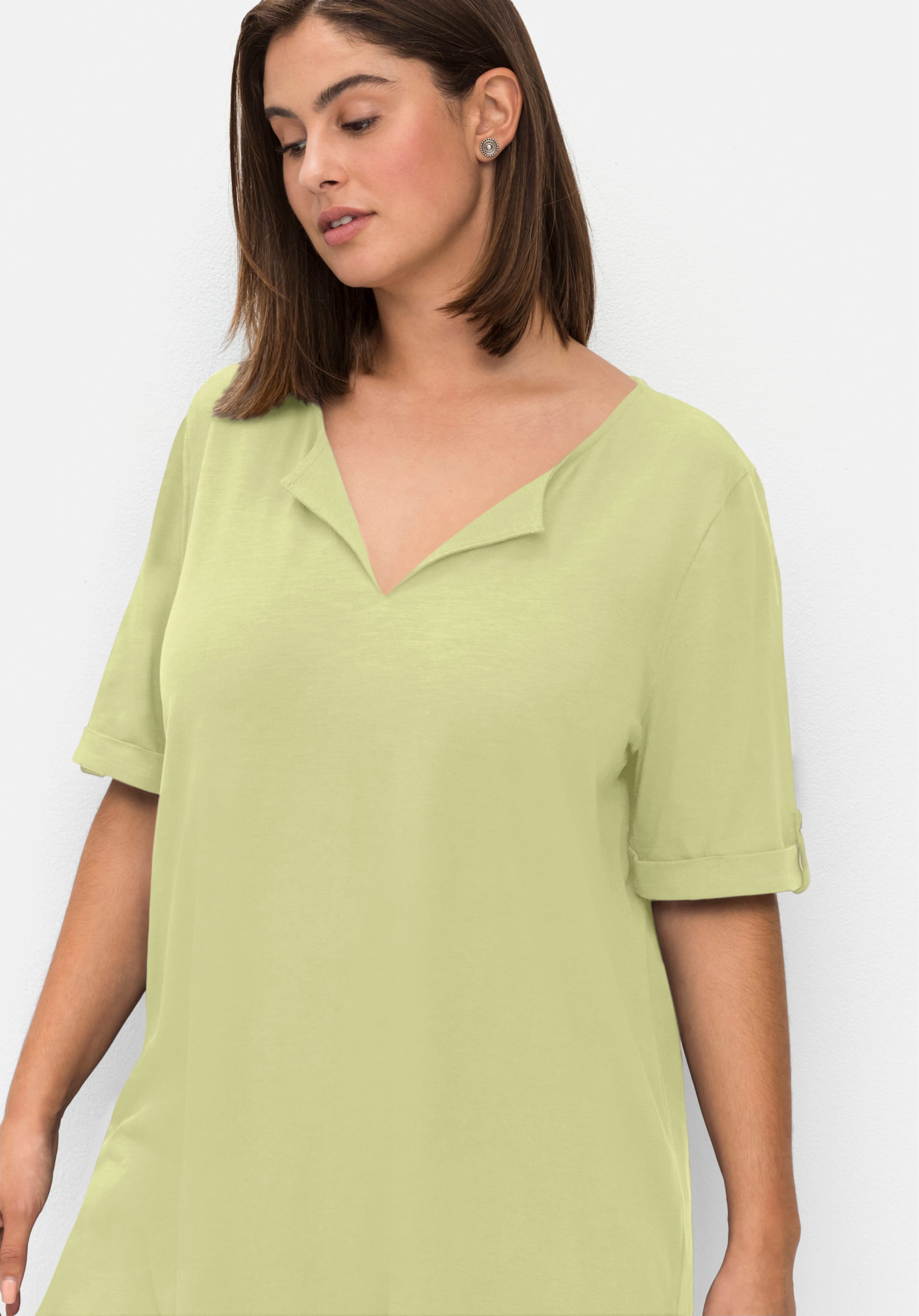 Sheego Damen Pistazie Longshirt - Bild 3