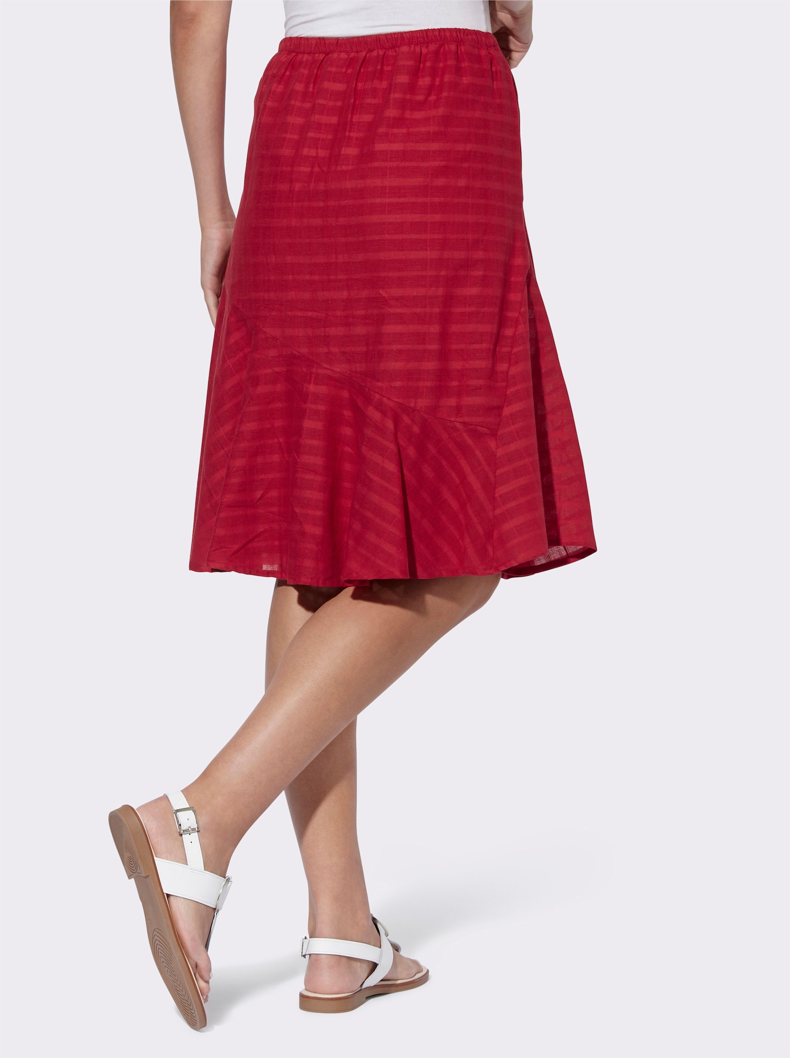heine Jupe avec rayures structurées - rouge