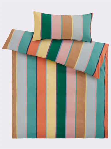 heine home Bettwäsche mit Streifen - papaya-grün-bedruckt