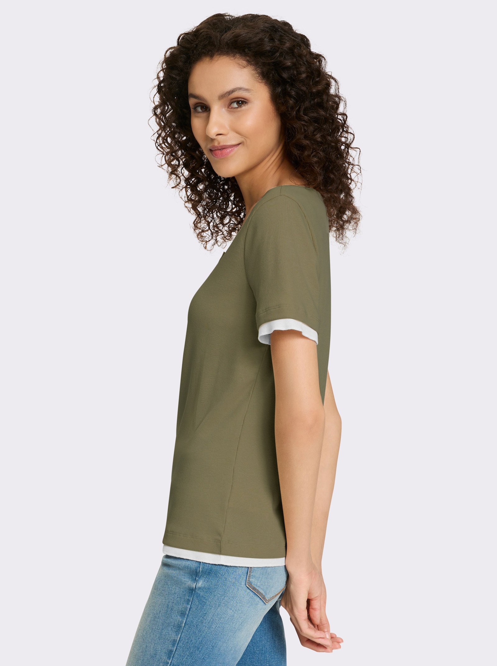 heine Shirt im 2-in-1-Look - khaki