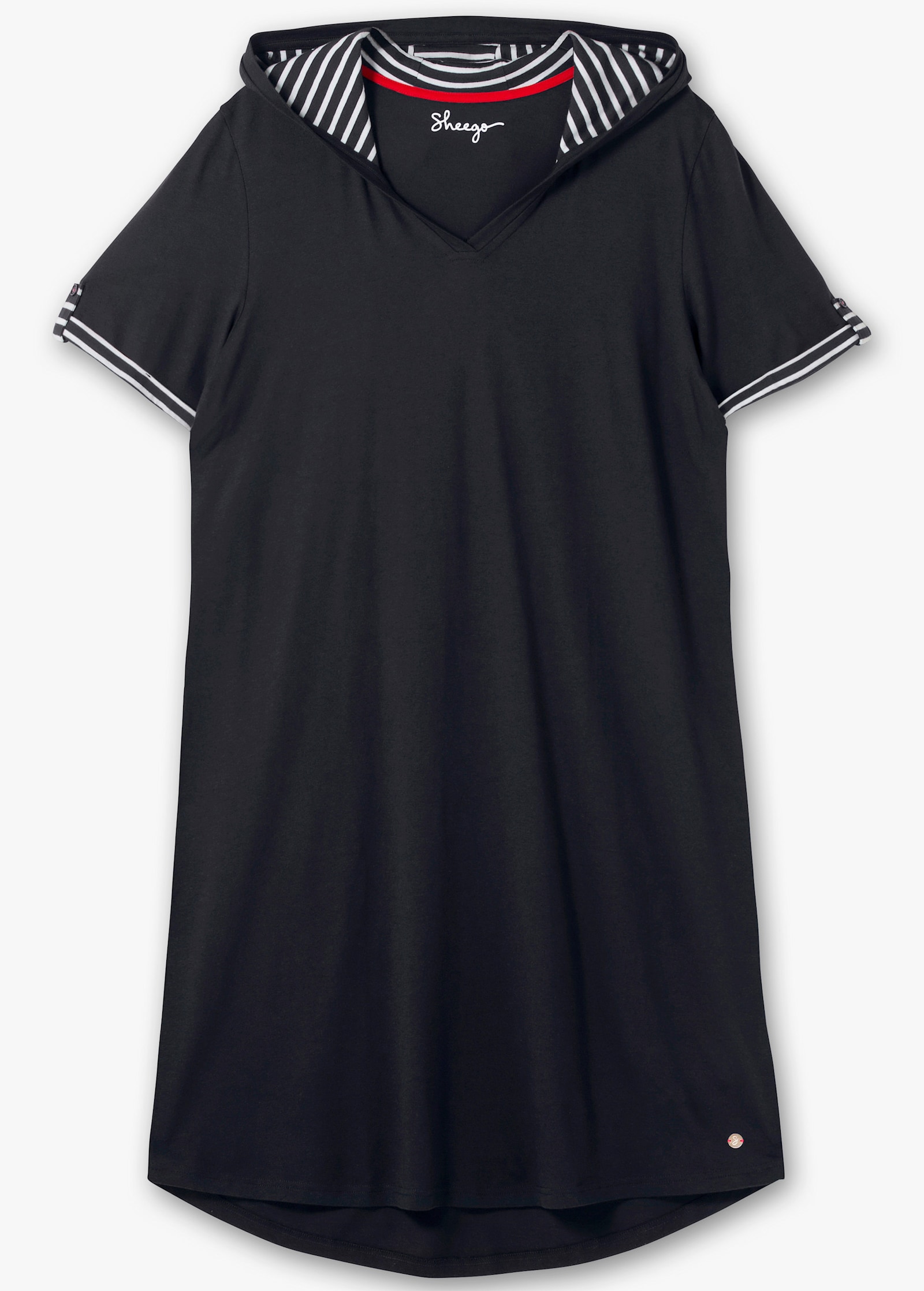 sheego Freizeitkleid mit Kontrastdetails - tiefblau