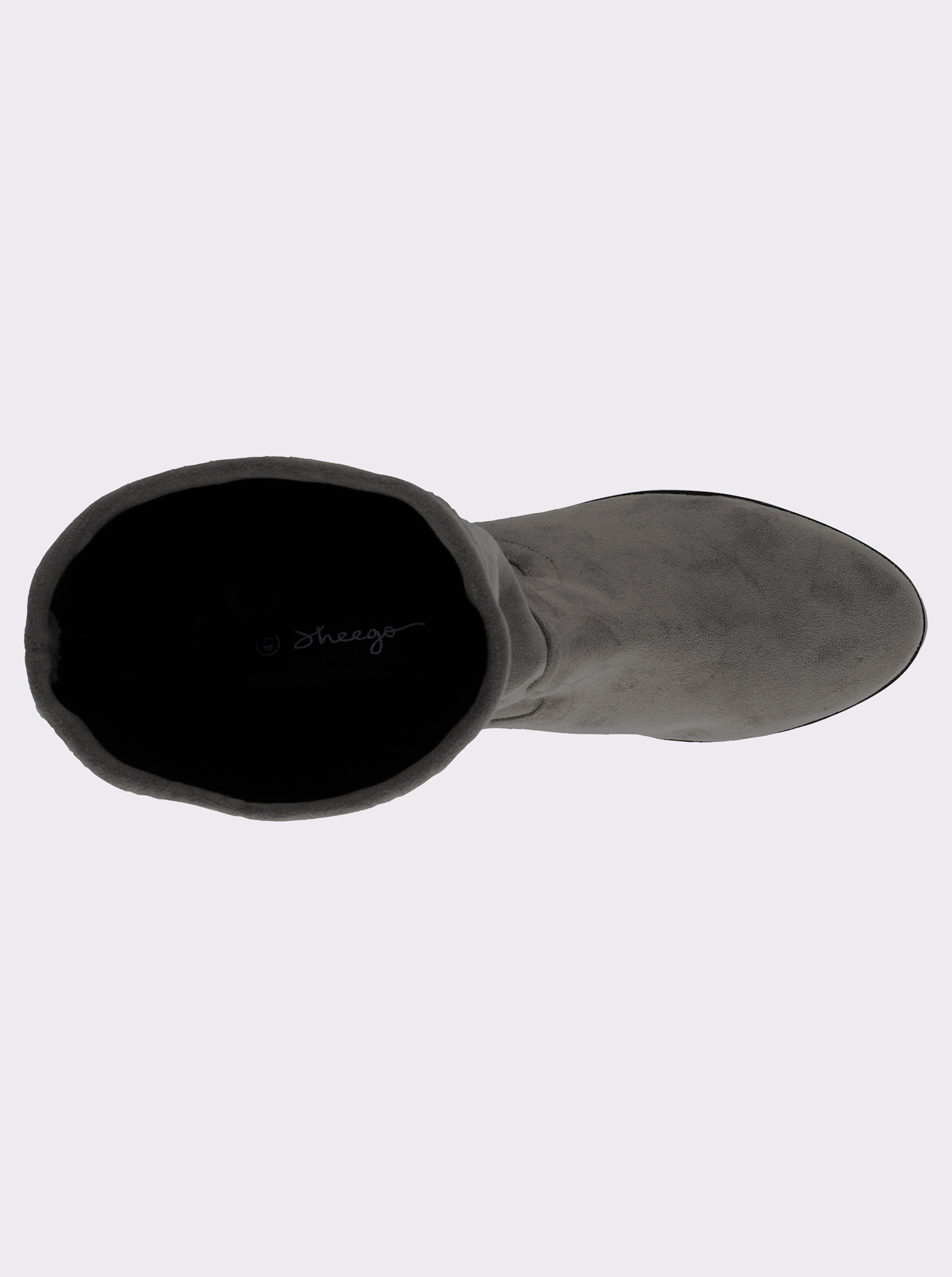 sheego Schlupfstiefel in Veloursleder-Optik - grau