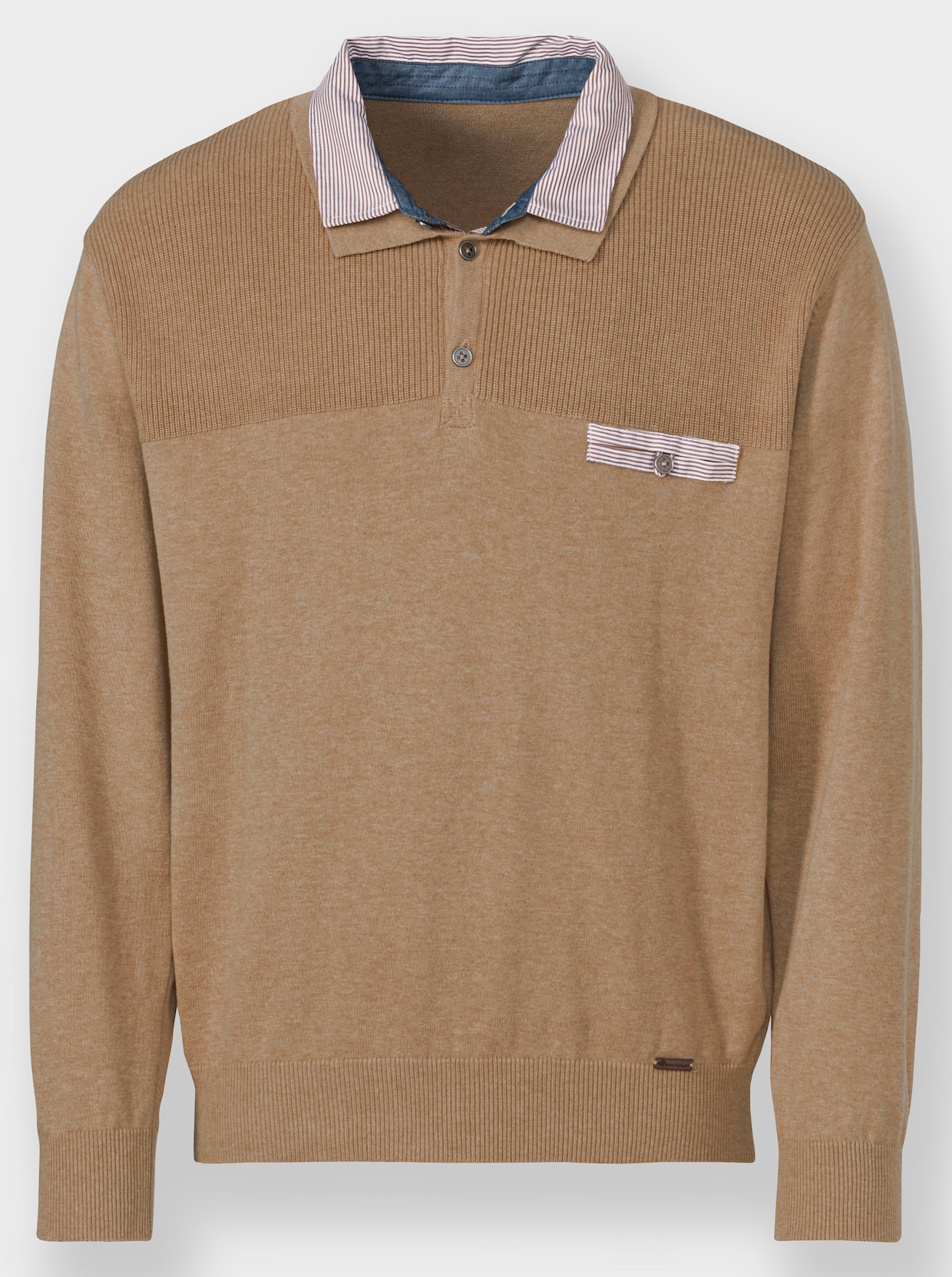 Marco Donati Polopullover - camel-meliert