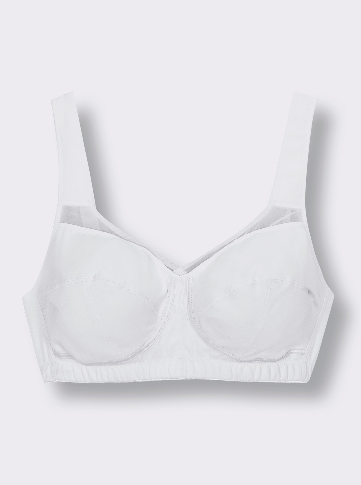 wäschepur Entlastungs-BH ohne Bügel mit Mesh-Einsatz - weiß