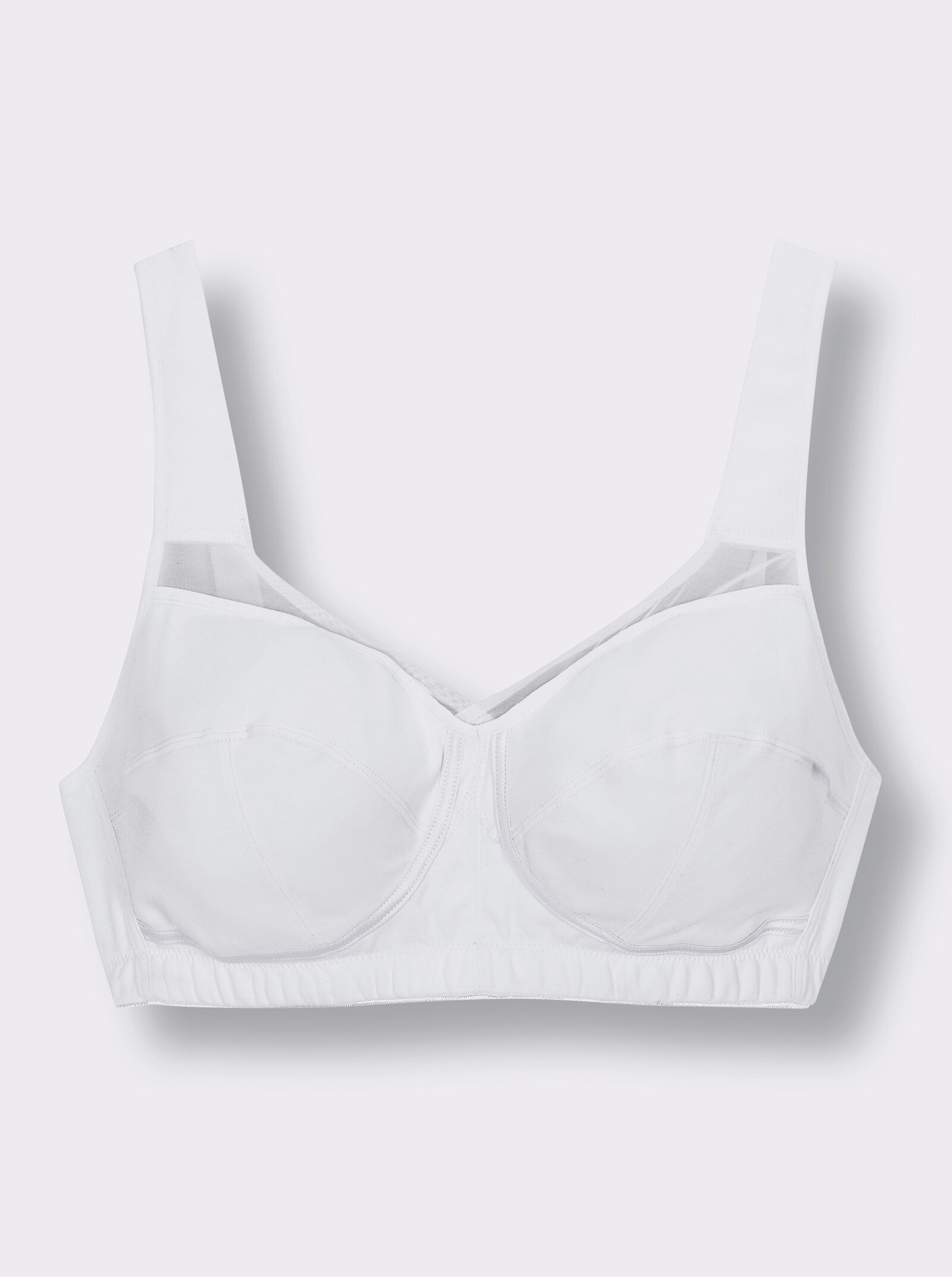 wäschepur Entlastungs-BH ohne Bügel mit Mesh-Einsatz - weiß