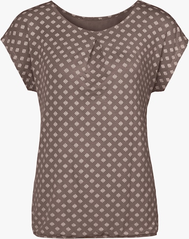 LASCANA Kurzarmshirt - taupe, schwarz