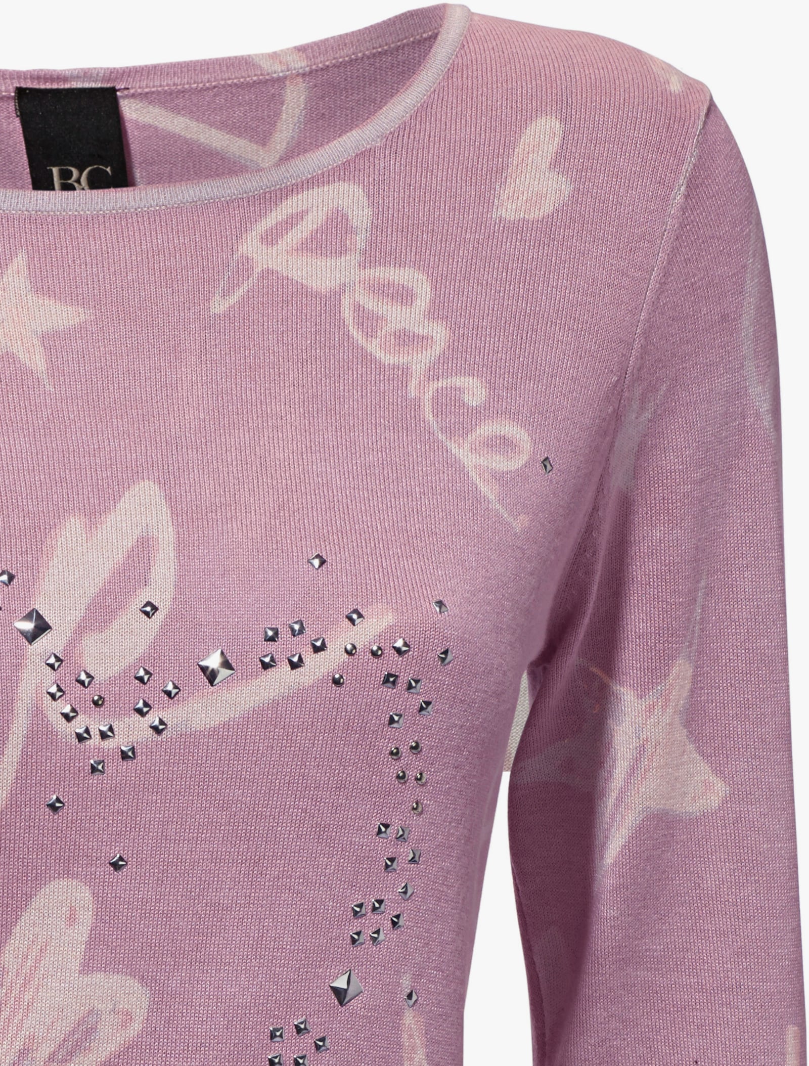 heine Feinstrickpullover mit Grafik-Print - rosé