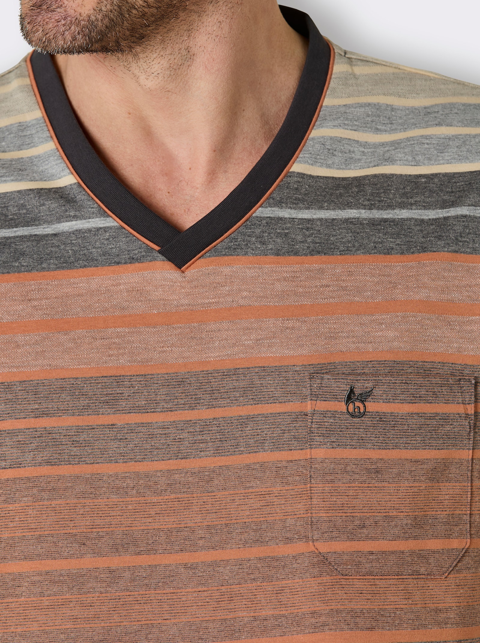 Hajo Schlafanzug - schoko-terra-gestreift