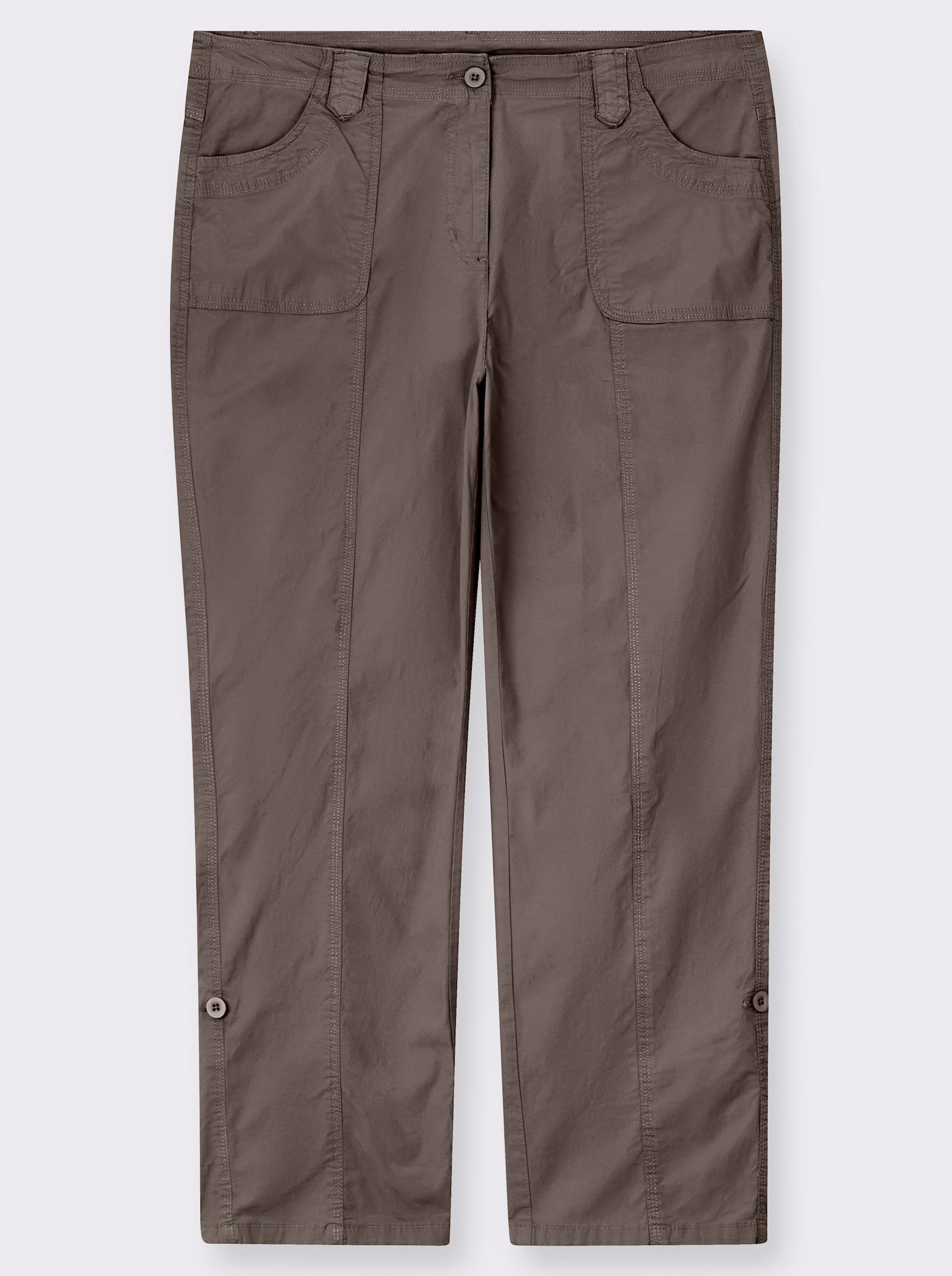 Hose mit krempelbaren Beinen - dunkeltaupe