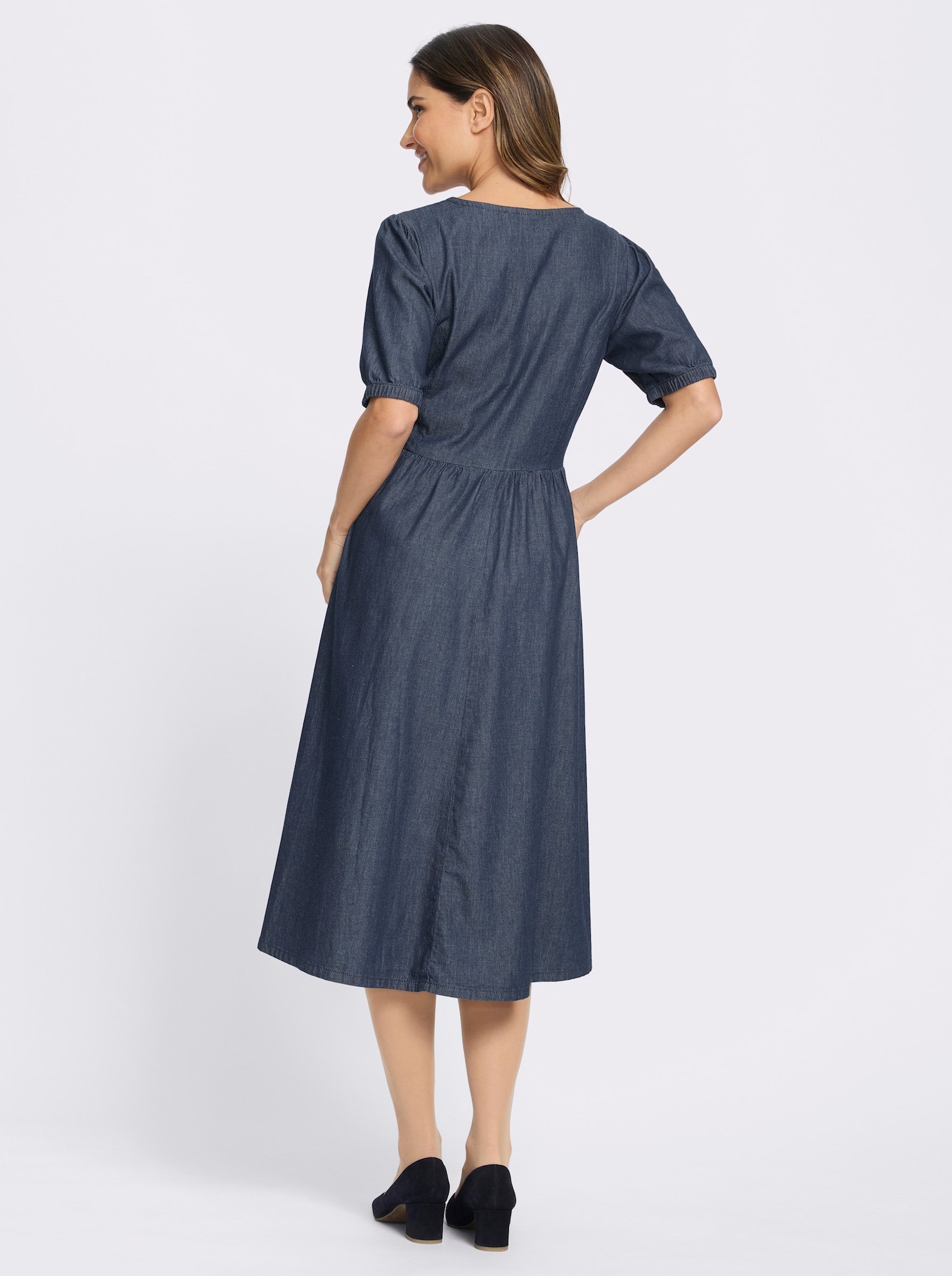 Trachtenkleid mit floraler Stickerei - blue-stone-washed