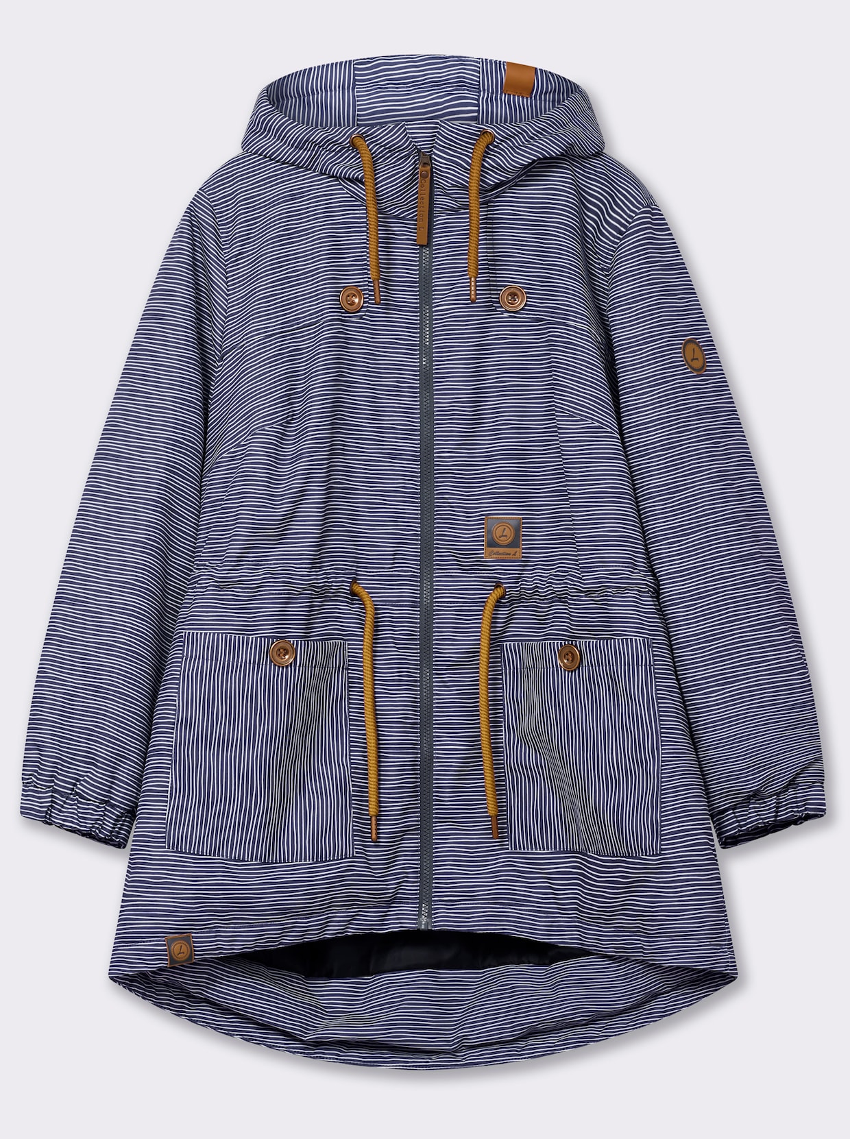 Jacke wind- und wasserabweisend - marine-weiß-geringelt