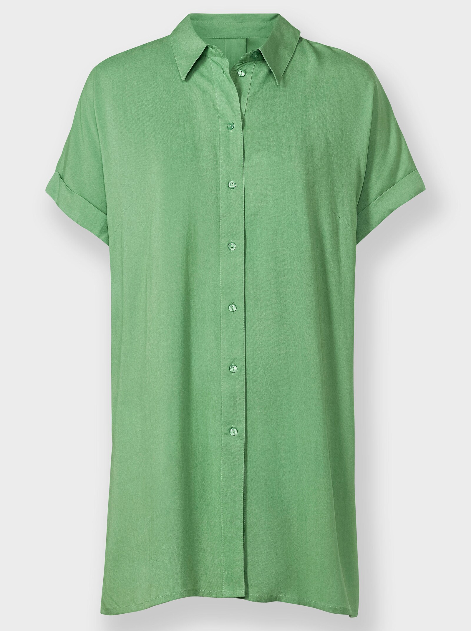 Lange blouse met hoge zijsplitten - appel