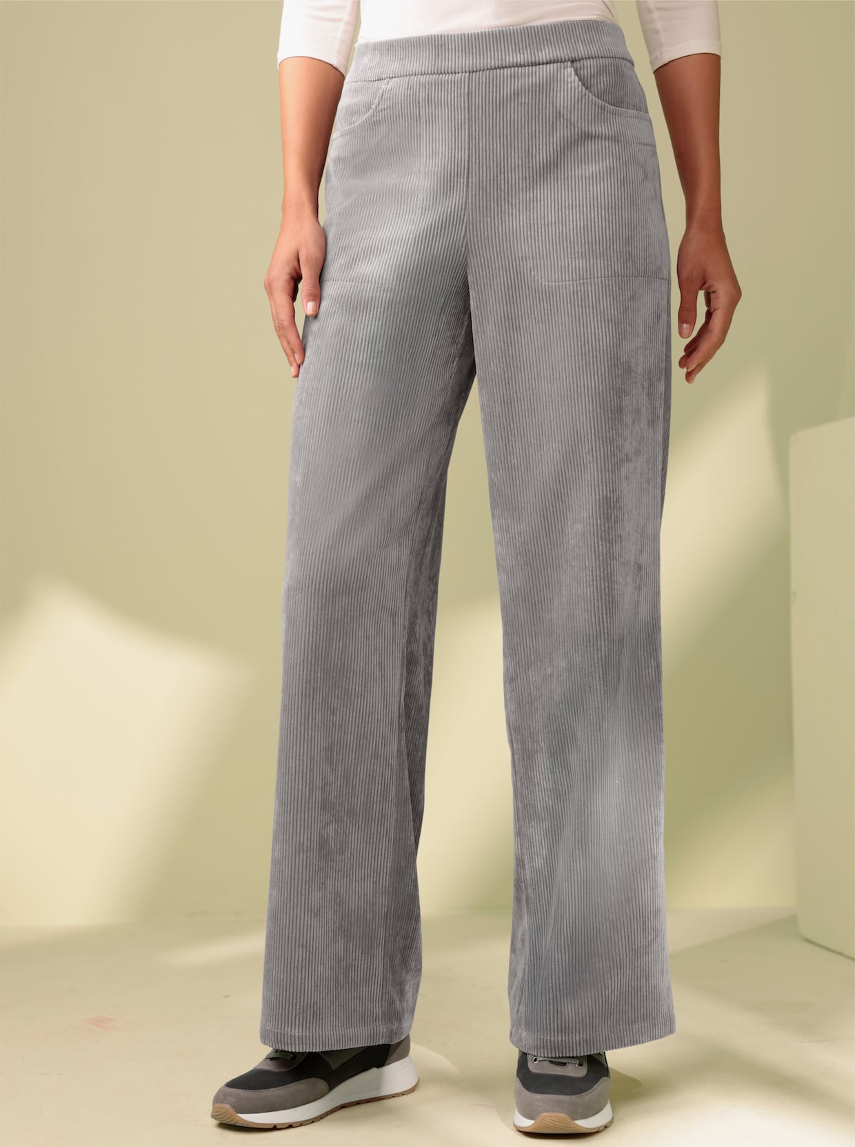 heine Ribcordbroek - grijs