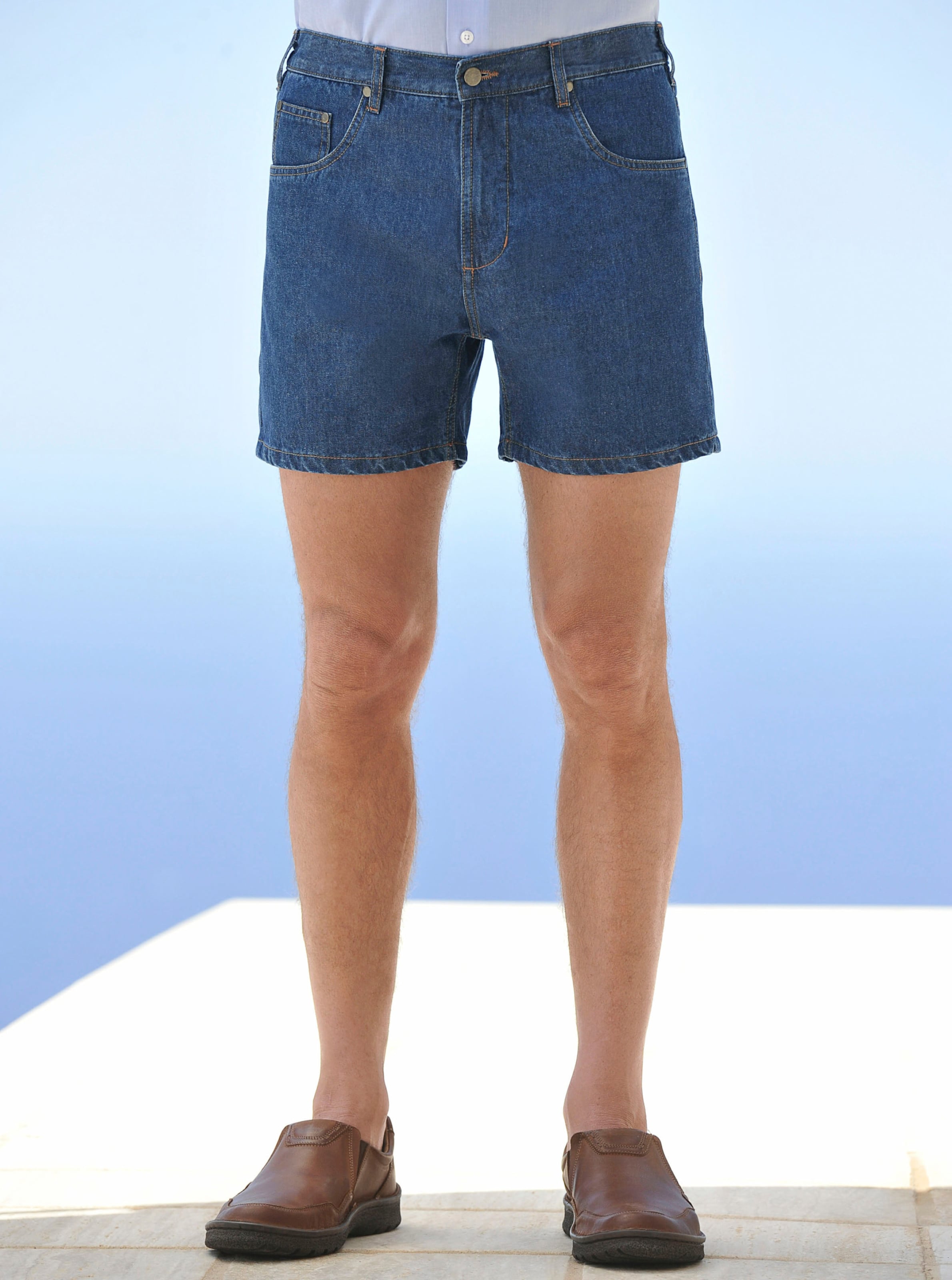 Witt Herren Jeans-Shorts, blue-stone-washed