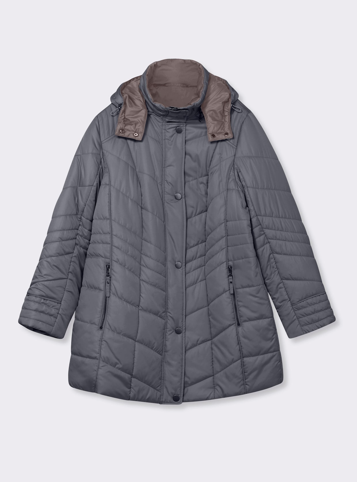 Steppjacke in Microfaser-Qualität, pflegeleicht - grau