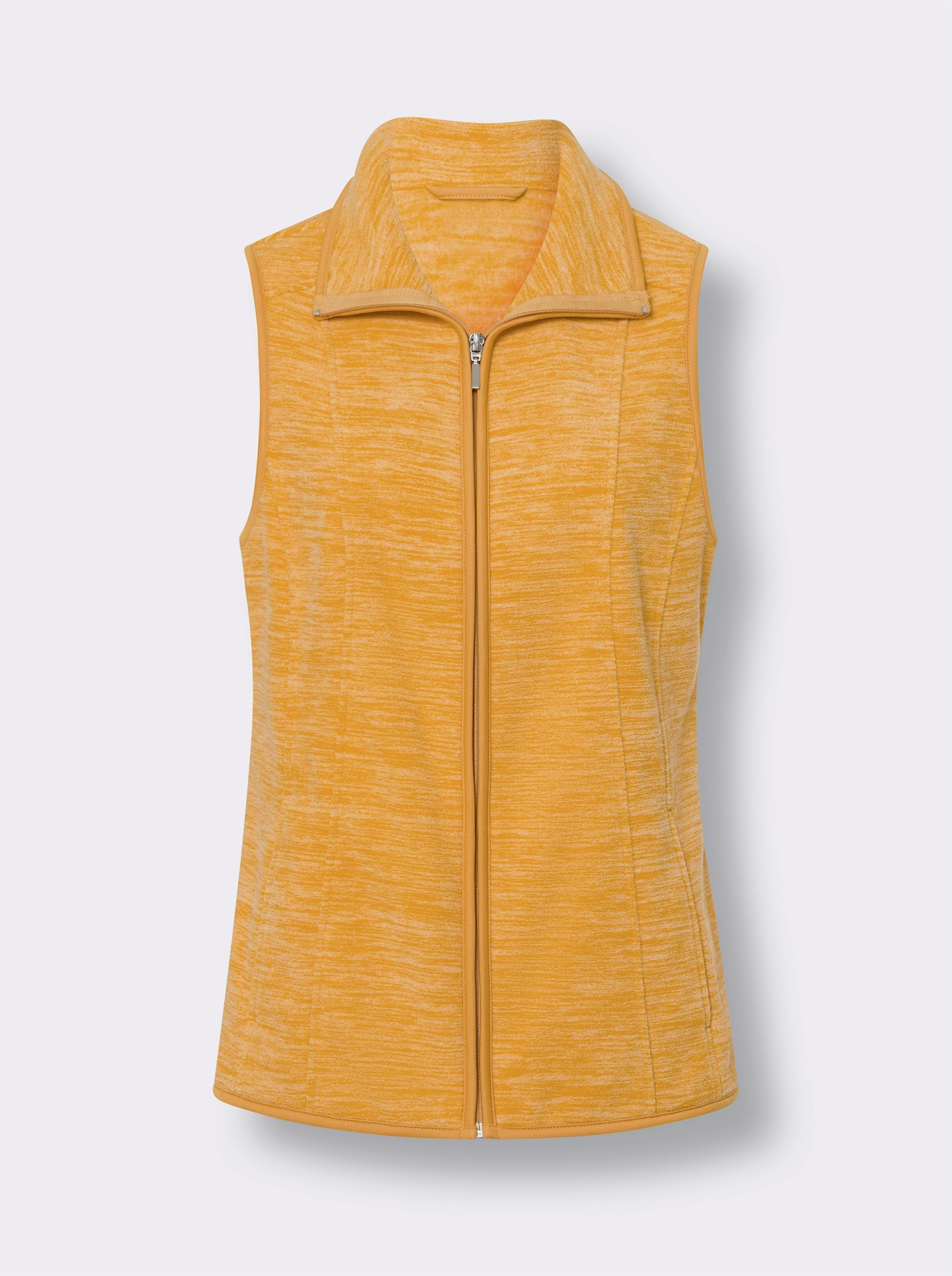 Fleecová vesta - okrová-melír