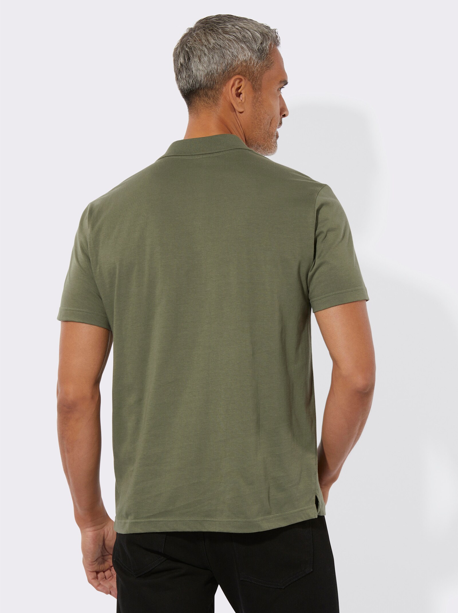 Poloshirt mit Trachtenstickerei - khaki