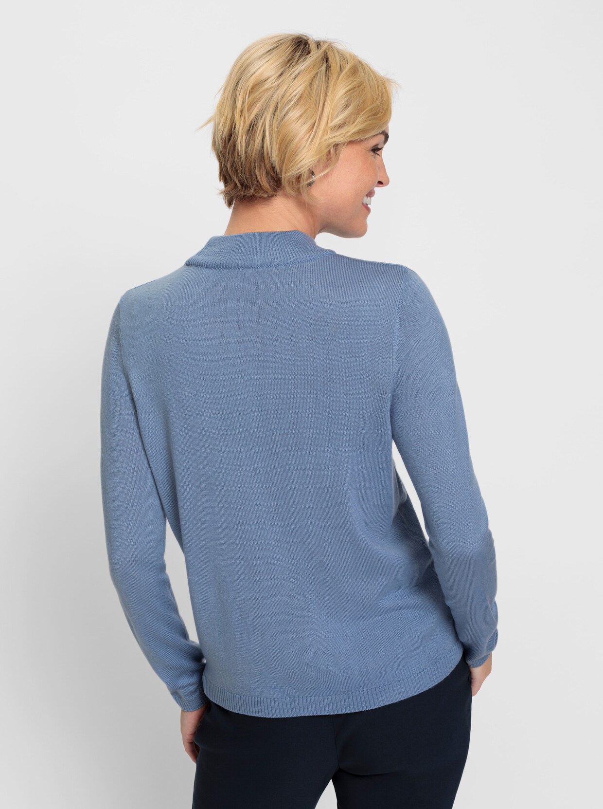 Trui met opstaande kraag - bleu