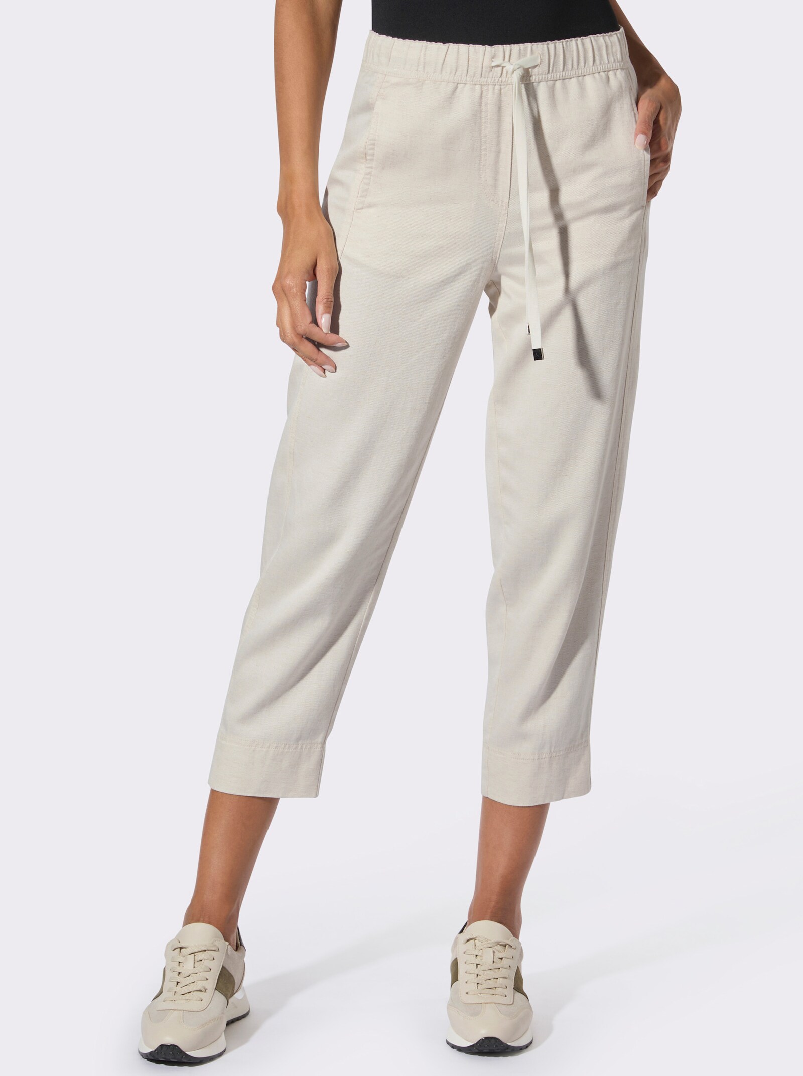Ascari Edel-Jogpants mit Leinen - beige