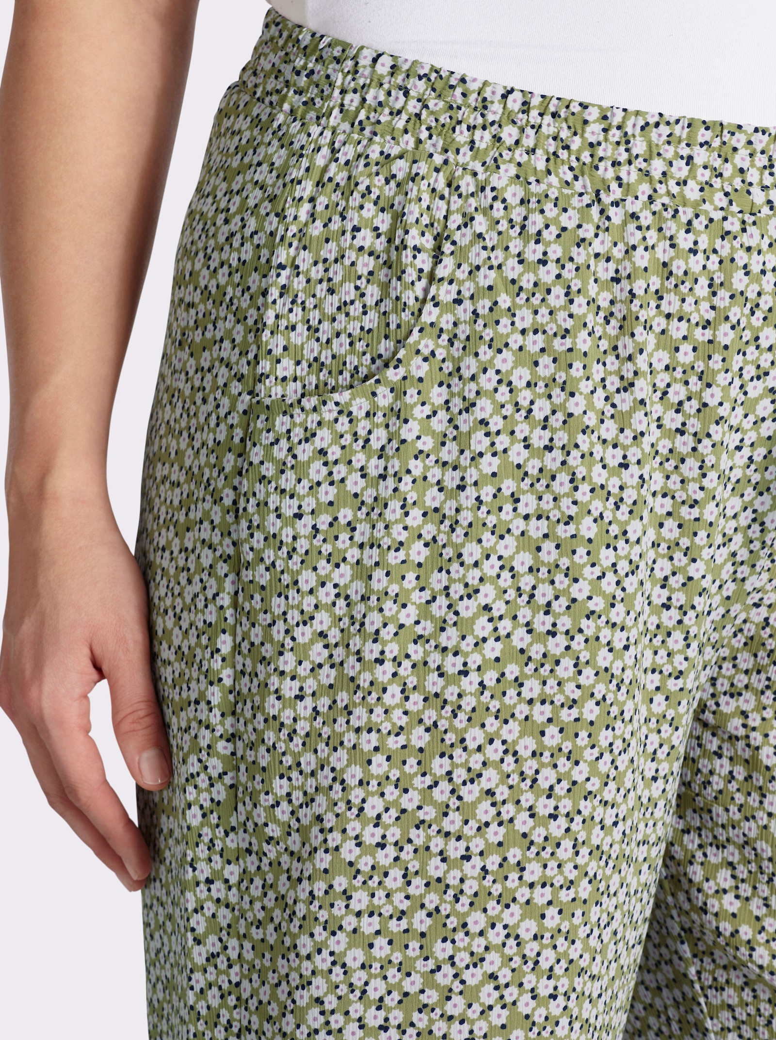 Schlupfhose im Doppelpack - schilf + schilf-weiß-bedruckt