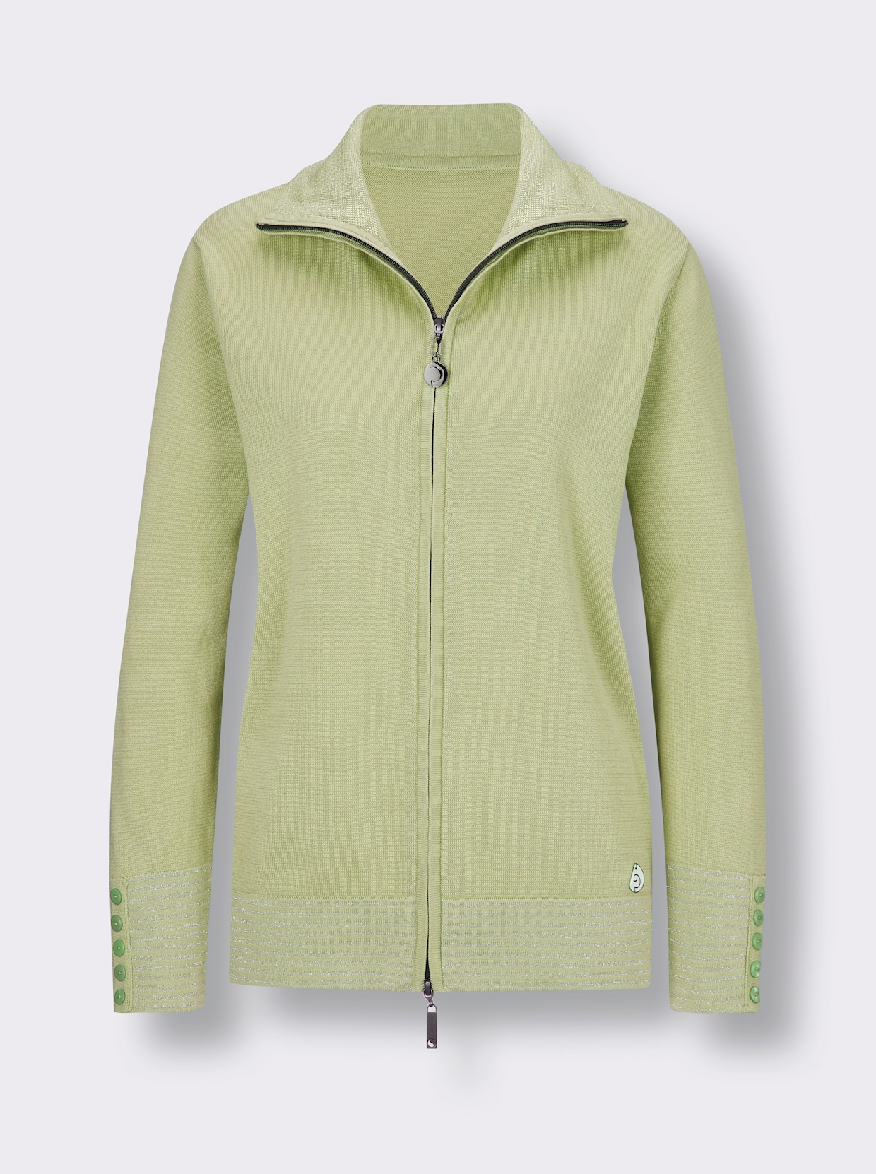 CREATION L PREMIUM Veste en tricot fin - vert pistache