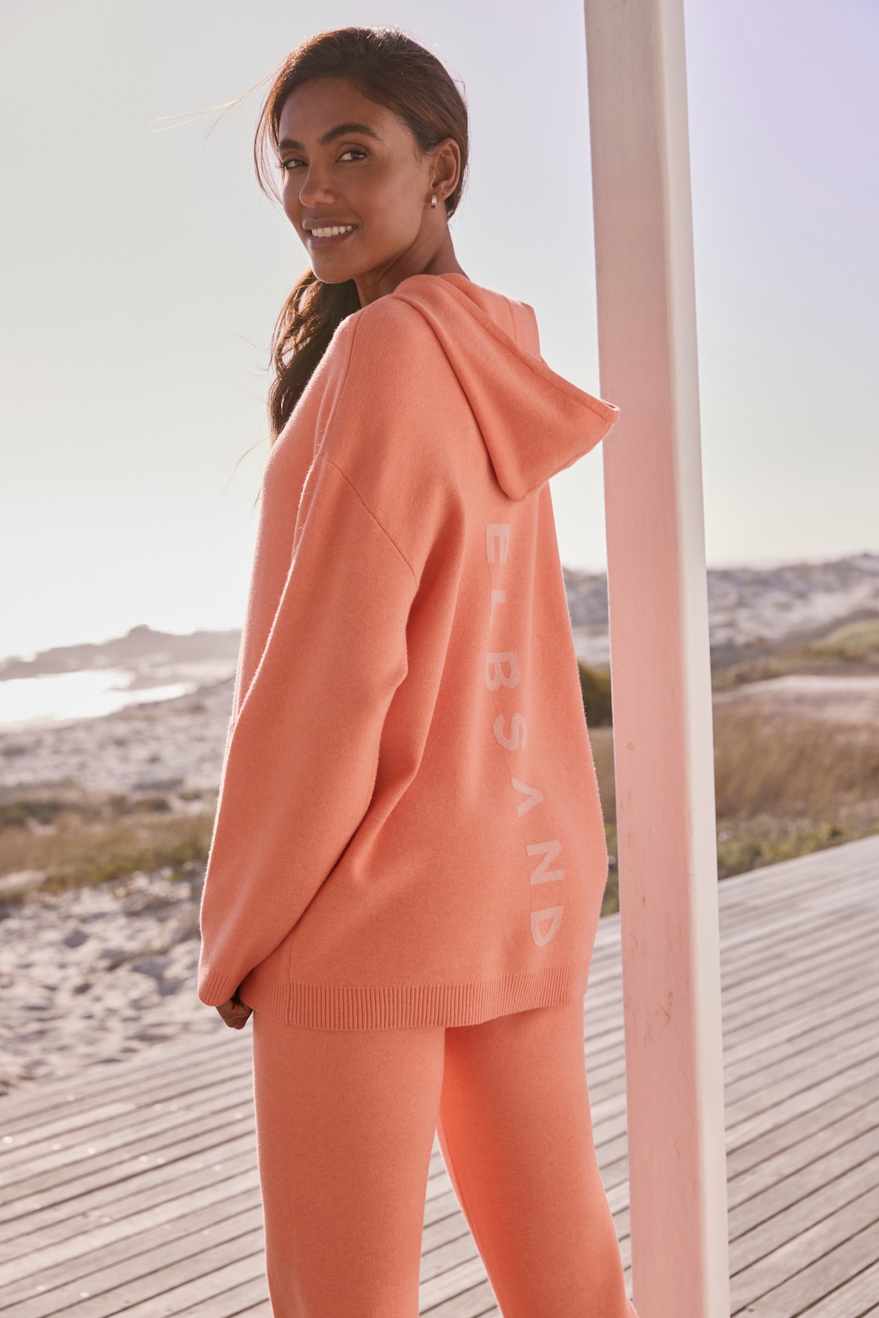 Elbsand Broek van tricot - abrikoos