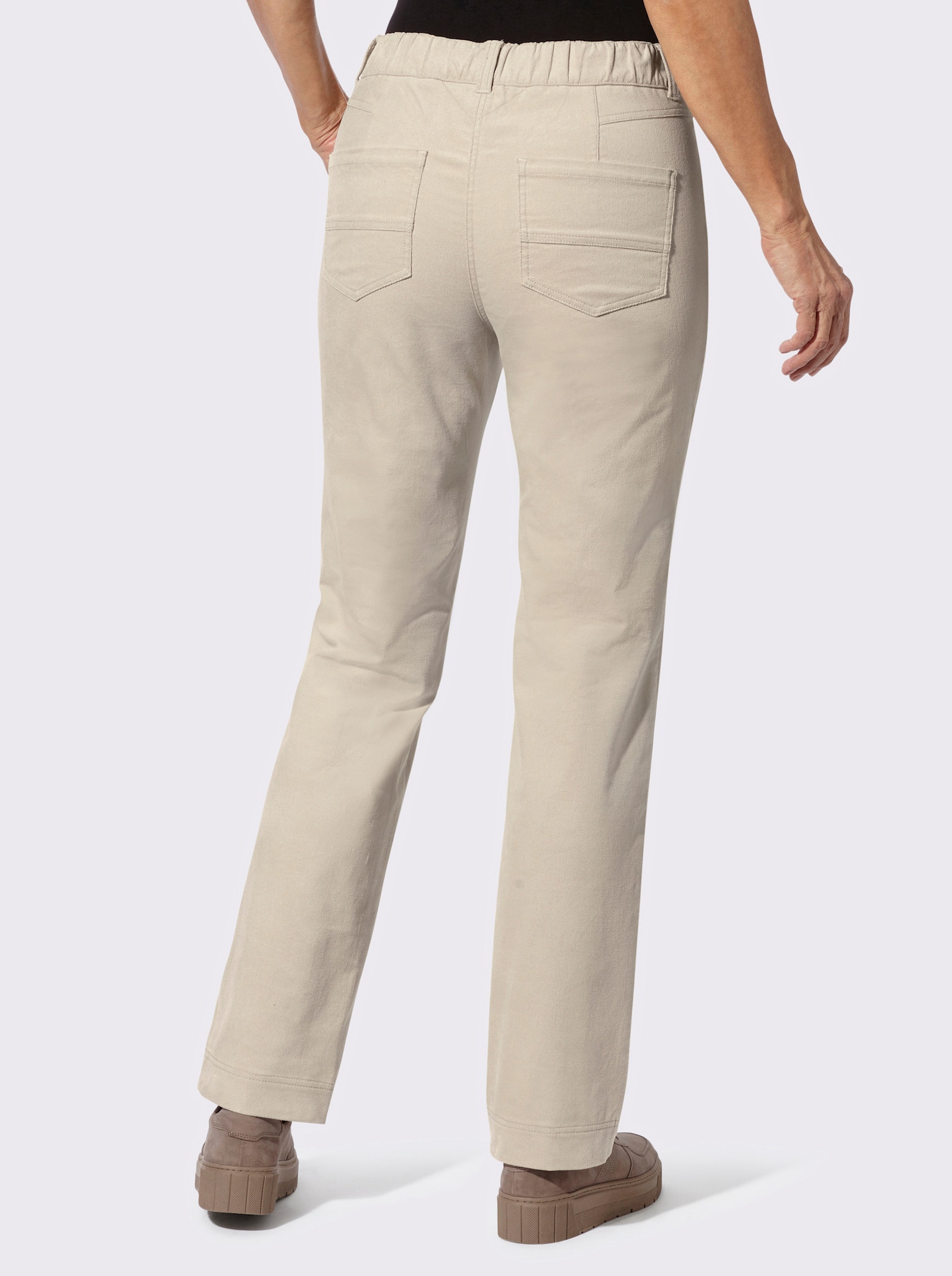 Hose in Samt-Optik - sand