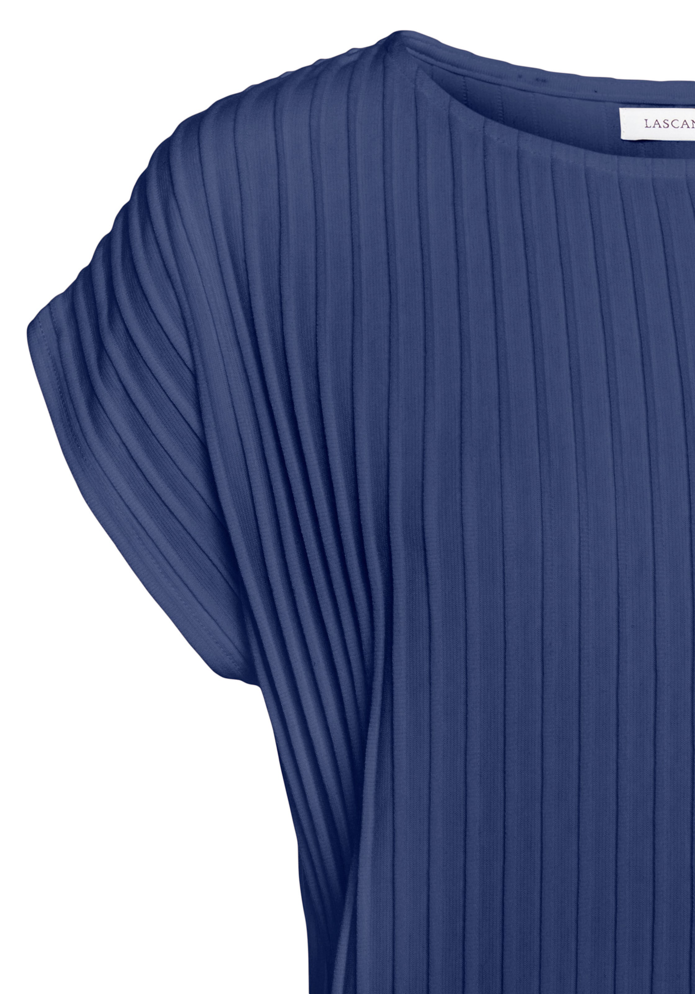 runder günstig Kaufen-Kurzarmshirt in blau von LASCANA. Kurzarmshirt in blau von LASCANA <![CDATA[Shirt von Lascana. Runder Halsausschnitt, Kurze überschnittene Ärmel. Gerader Saumabschluss. Lockere Passform. Aus weicher Strukturware.]]>. 
