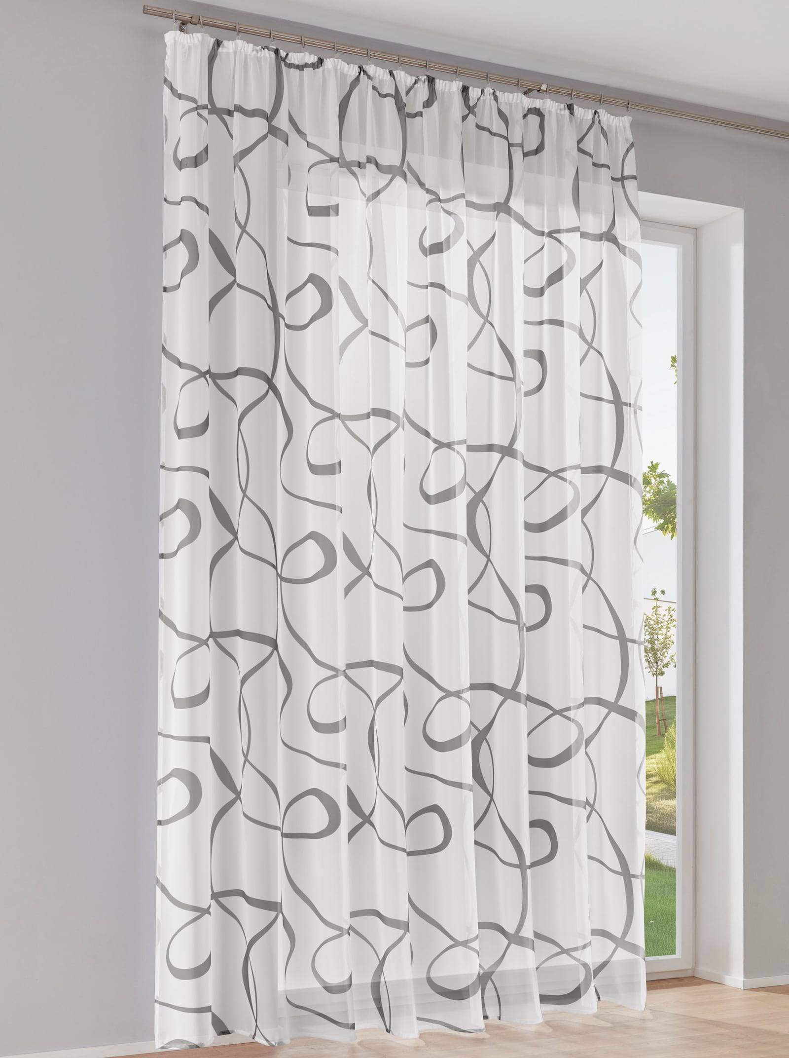 heine home Dekorační záclona - bílá-šedá